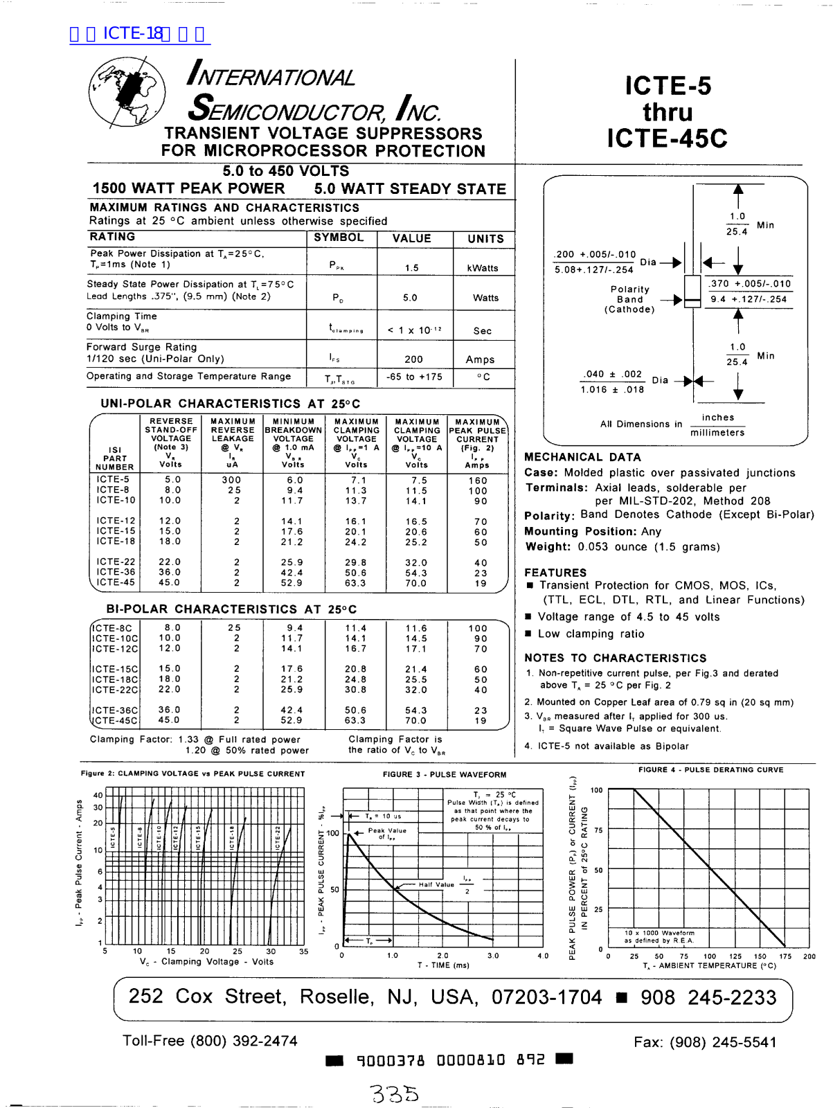 International ICTE-5, ICTE-45C User Manual