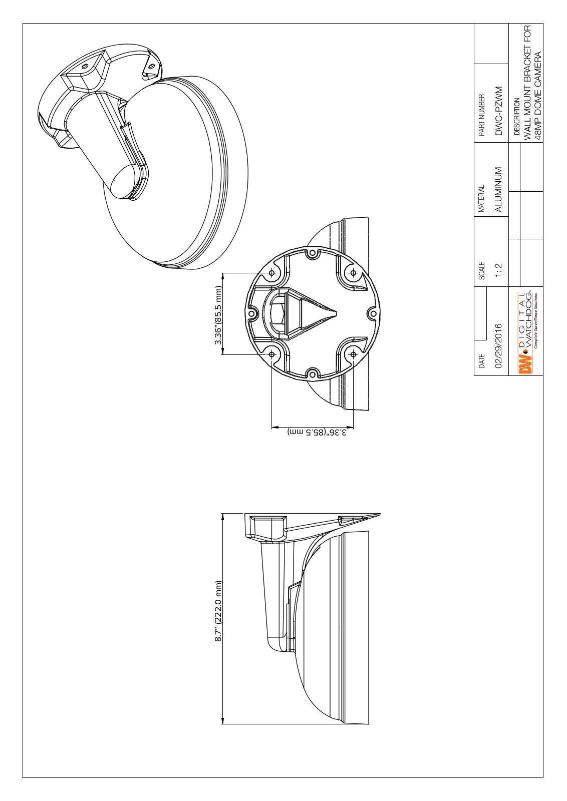 Digital Watchdog DWC-PZWM Specsheet