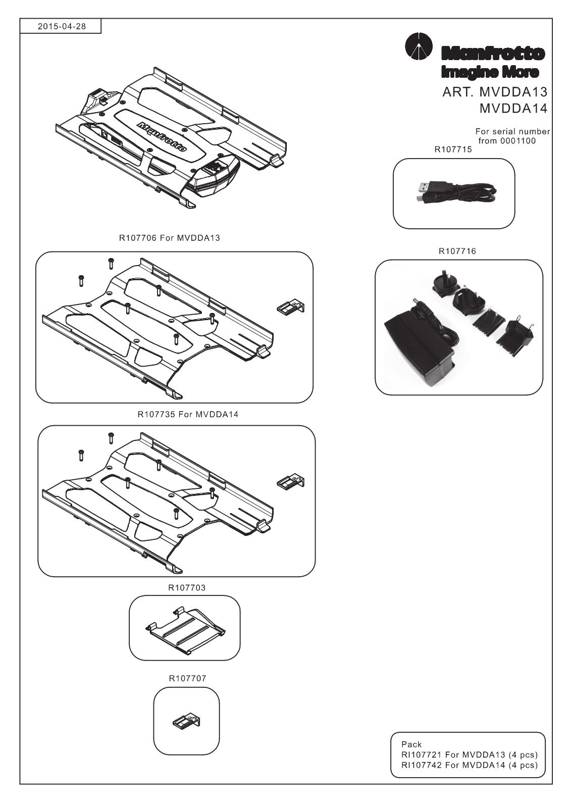 Manfrotto MVDDA14 User Manual