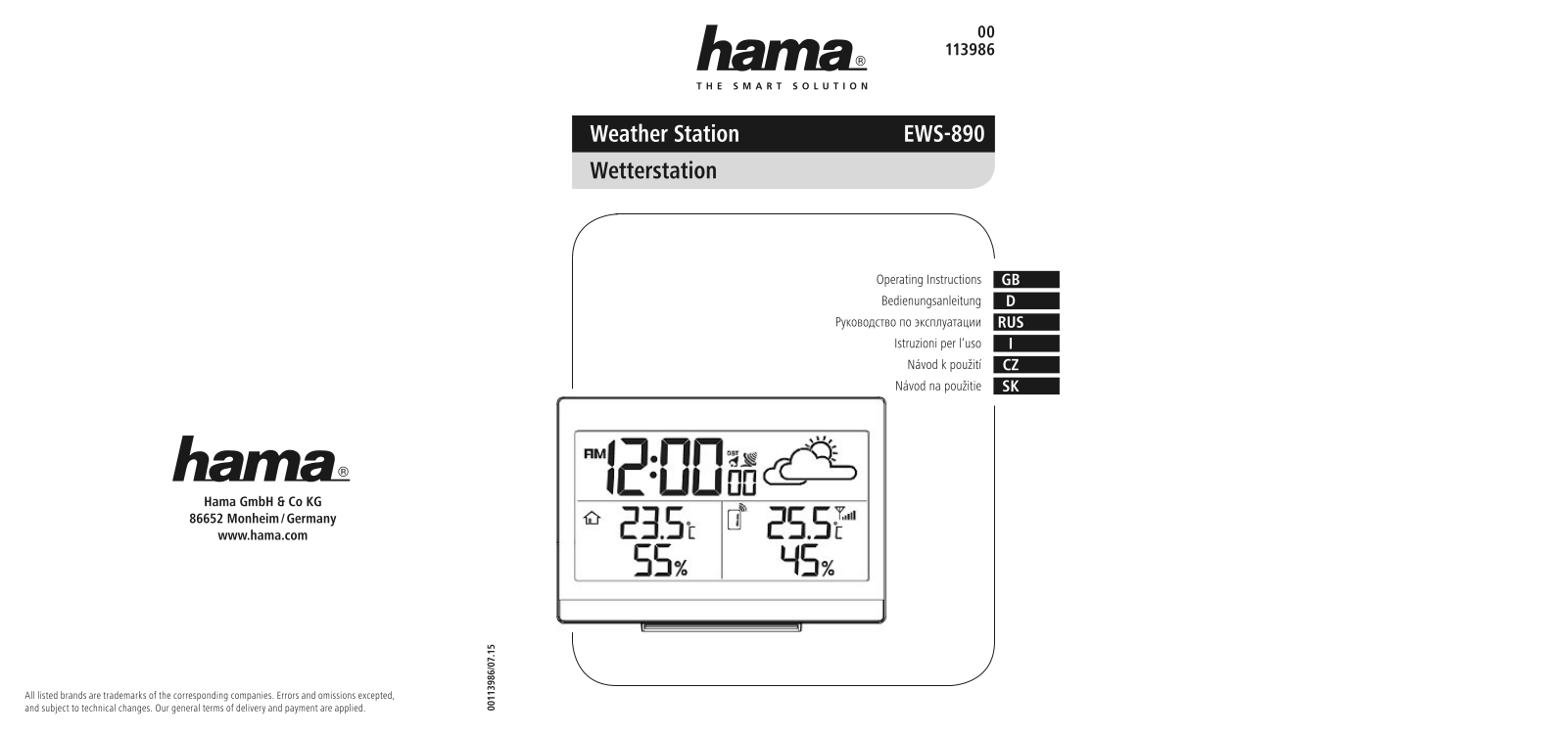 Hama EWS-890 User Manual