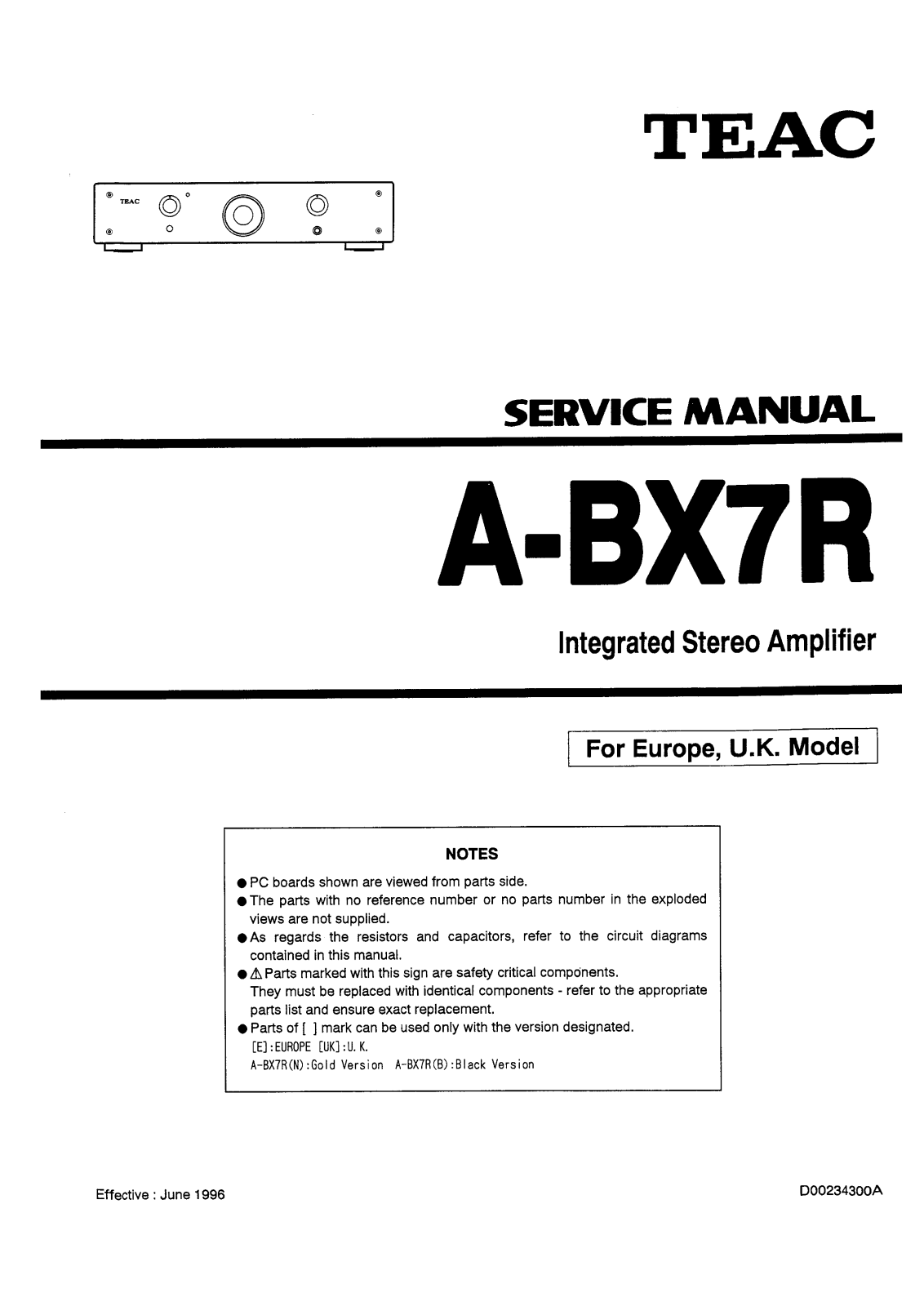 Teac A-BX7R Service Manual