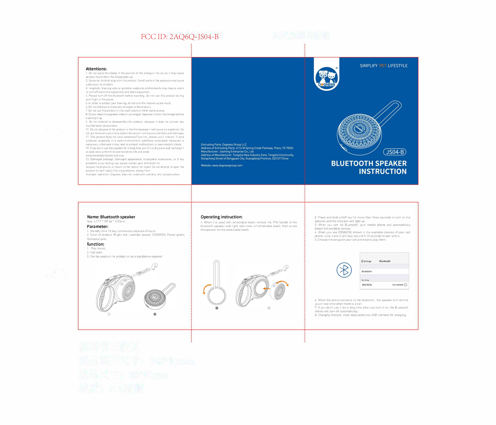 Dogness Group JS04 B User Manual