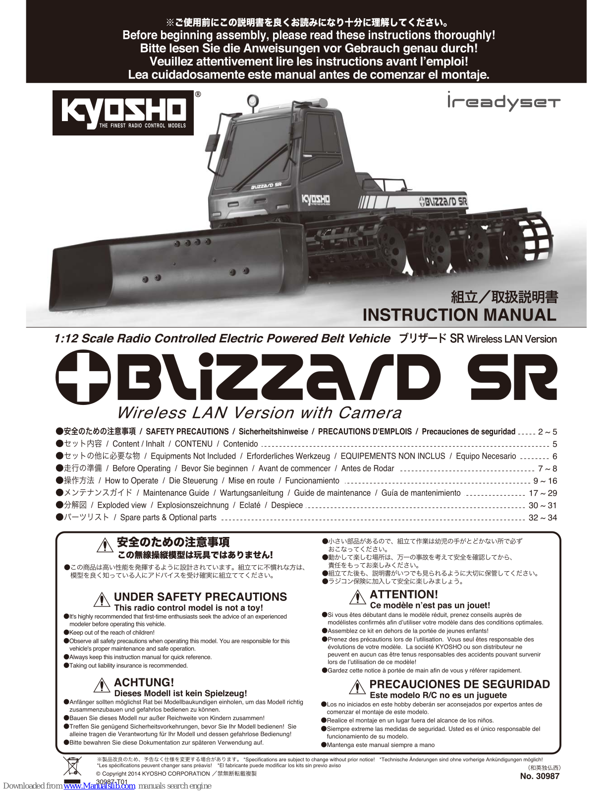 Kyosho Blizzard SR Instruction Manual