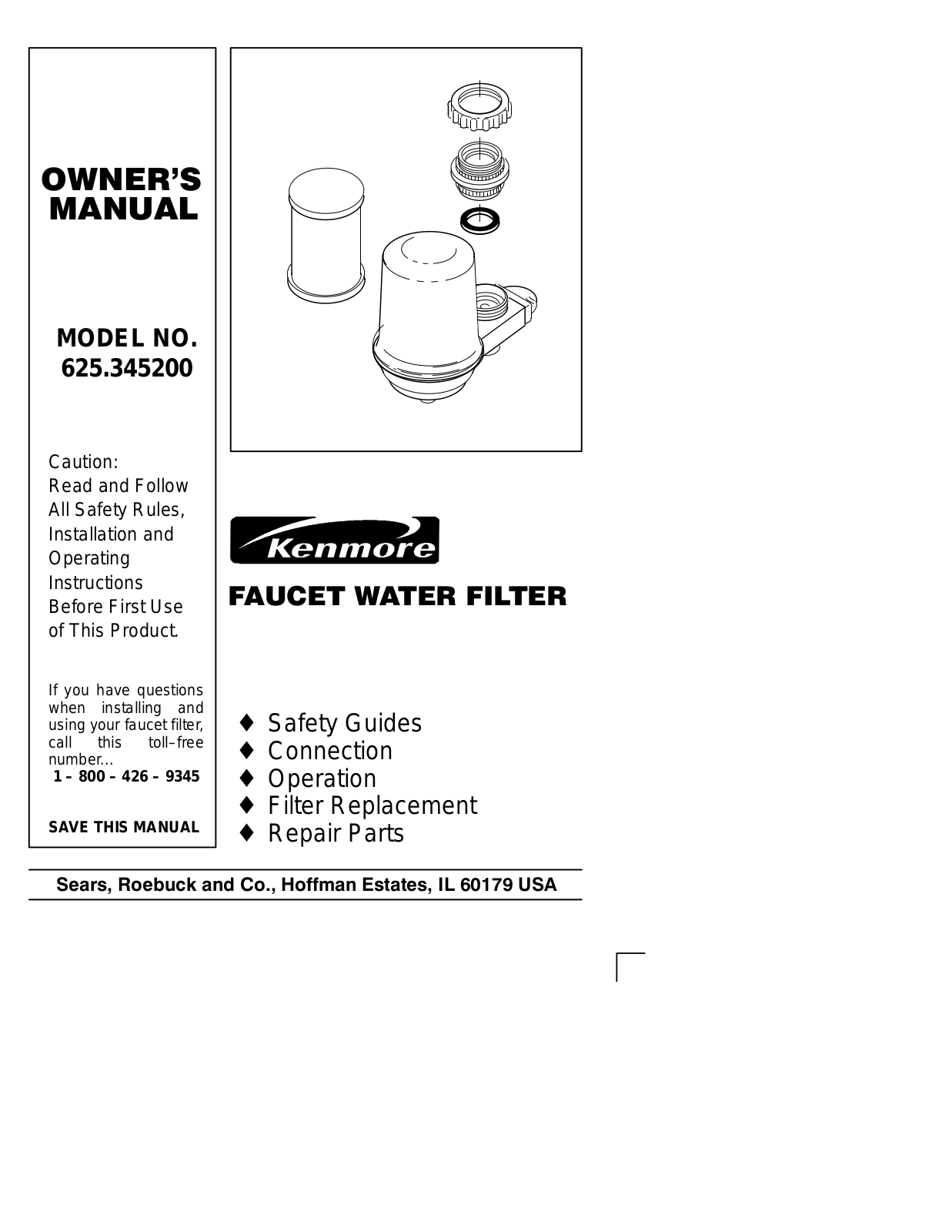 Kenmore 625.345200 User Manual