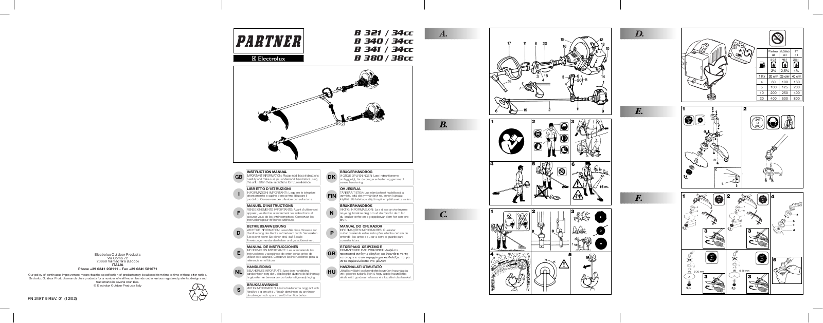 Electrolux B 341, B 340, B 380 + POLO, B 380, B 340 + POLO User Manual