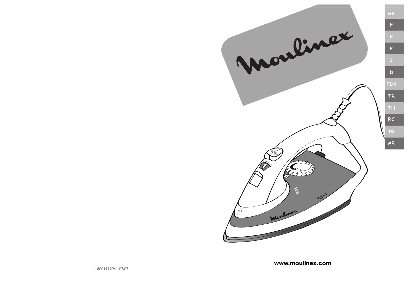 MOULINEX INICIO User Manual