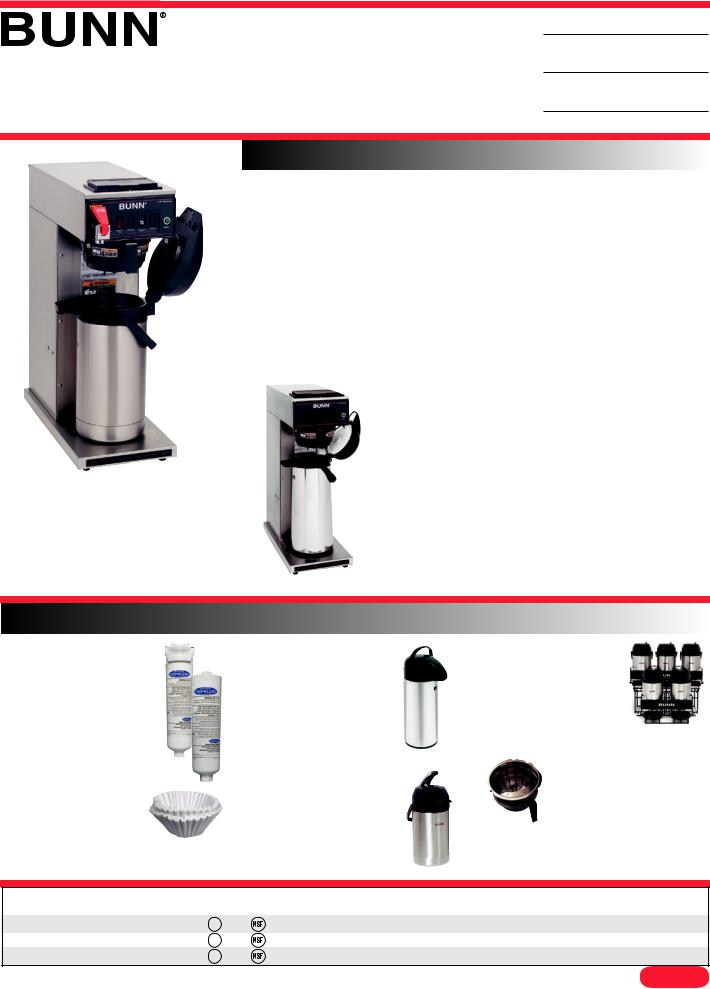 Bunn Coffee Maker CWT15-APS User Manual