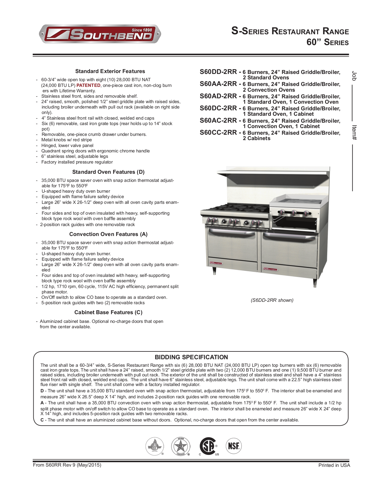 Southbend S60AA-2RR User Manual