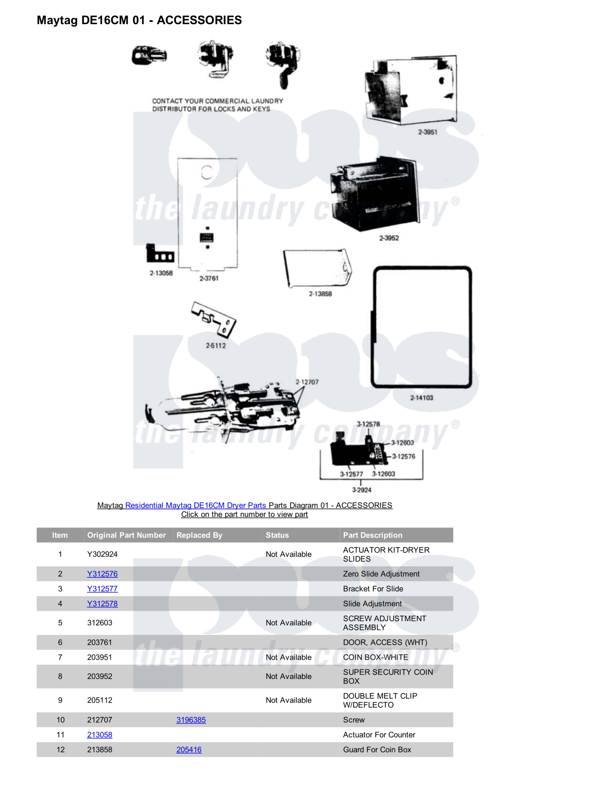 Maytag DE16CM Parts Diagram