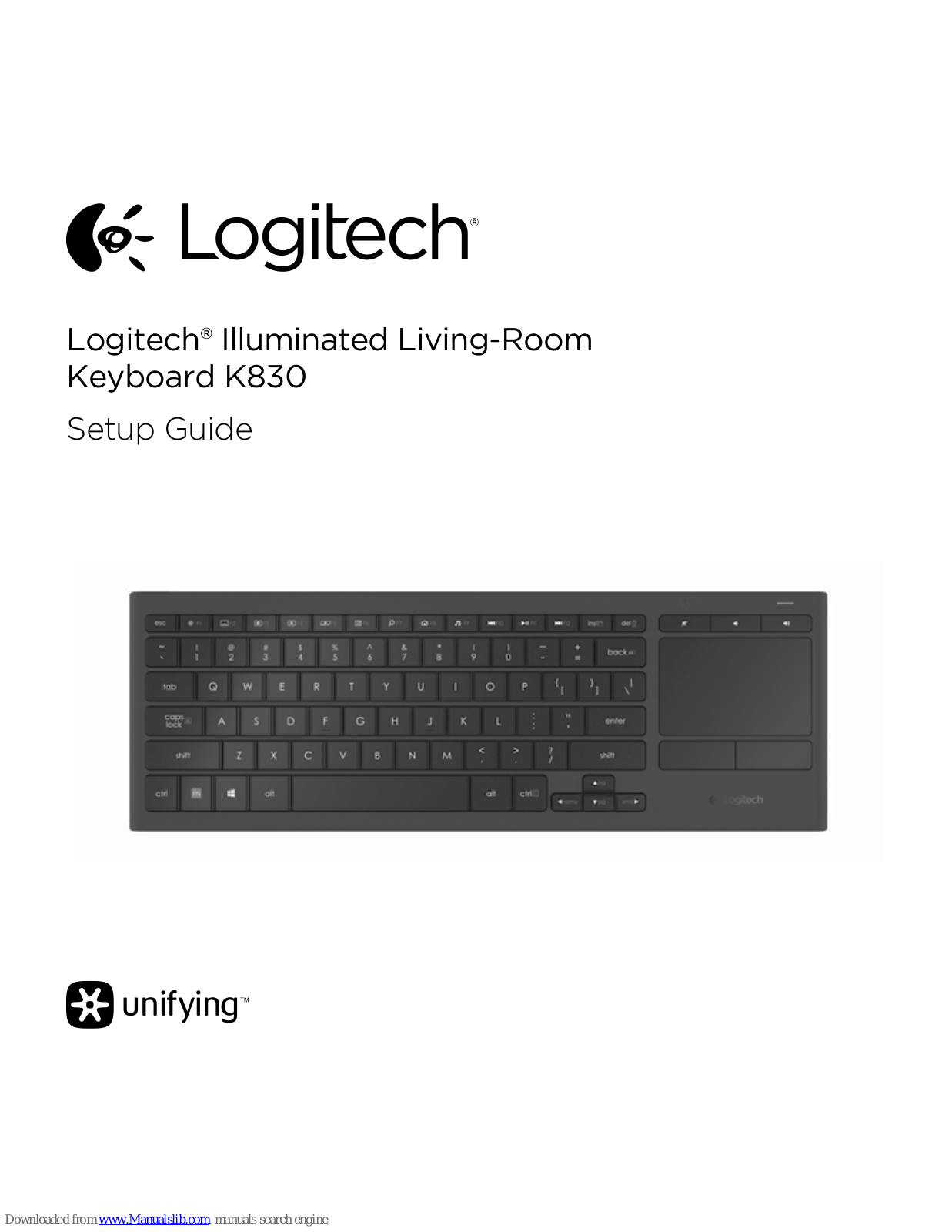 Logitec K830 Setup Manual - ManualMachine.com