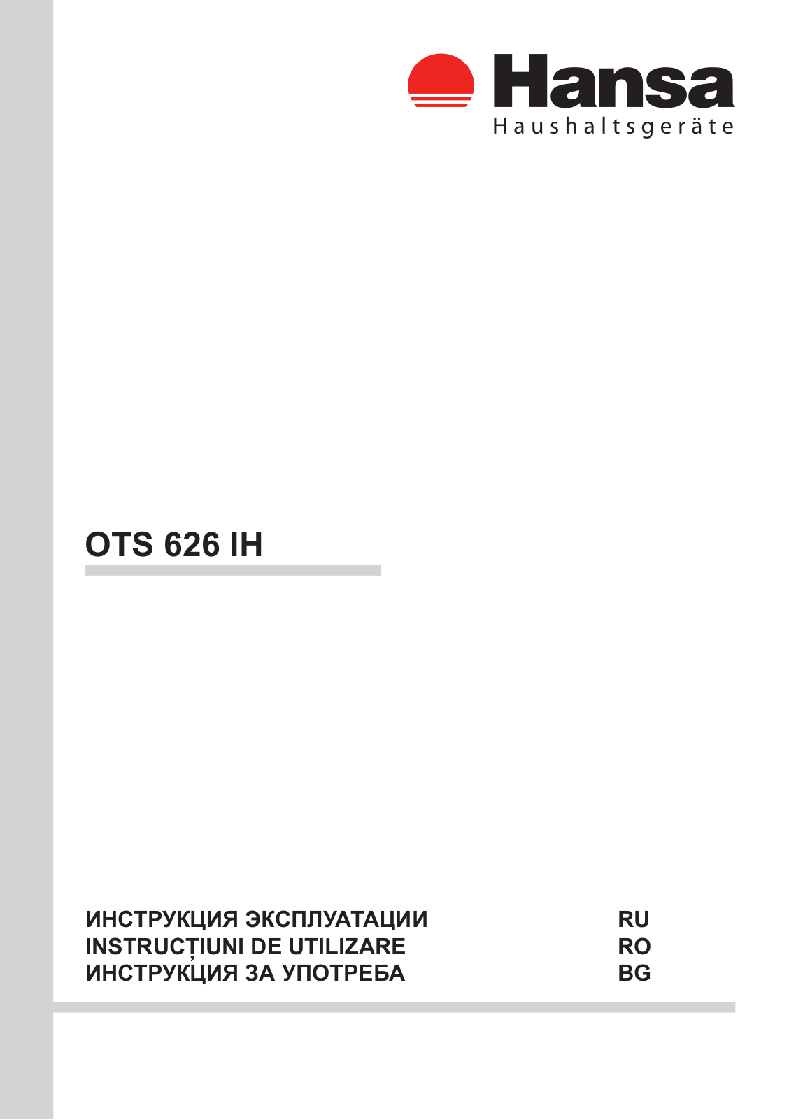 Hansa OTS 626 IH User Manual