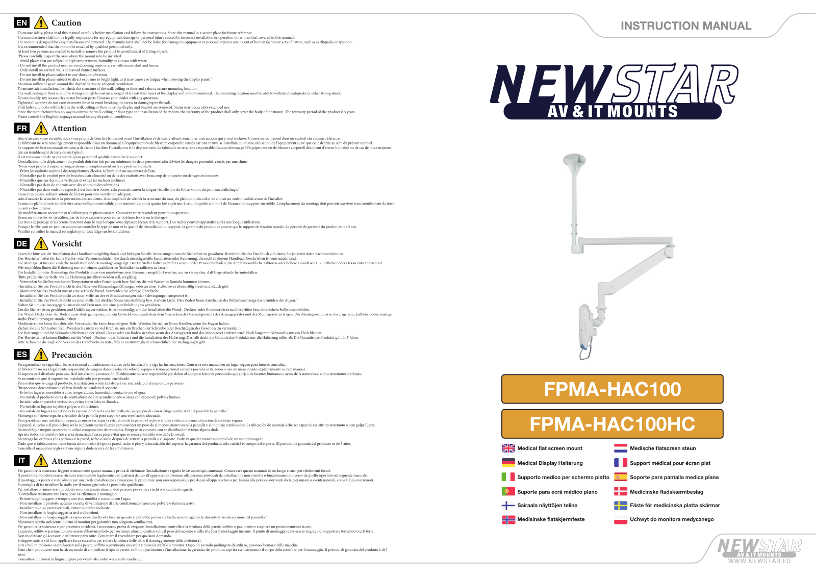 Newstar FPMA-HAC100HC User Manual