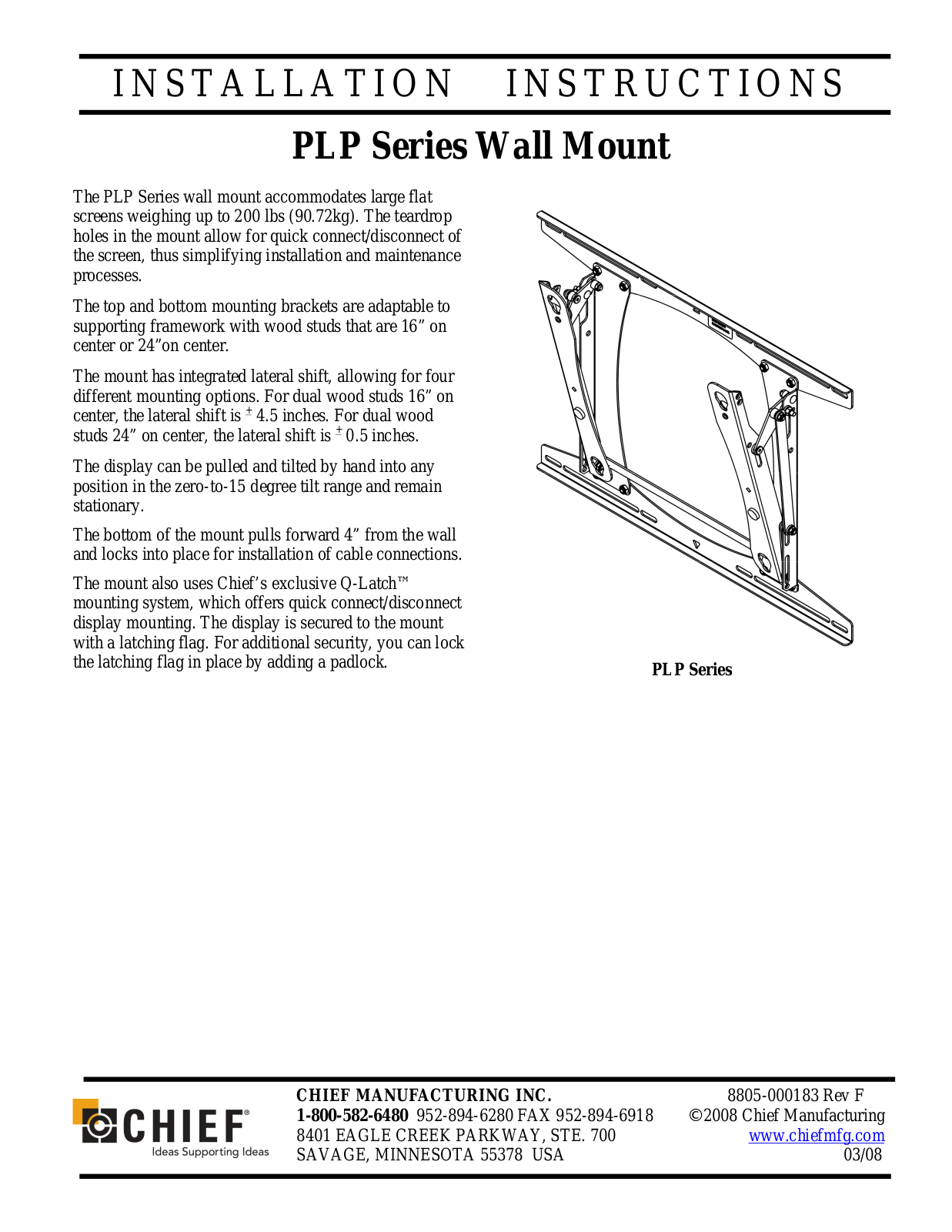 Chief PLP User Manual