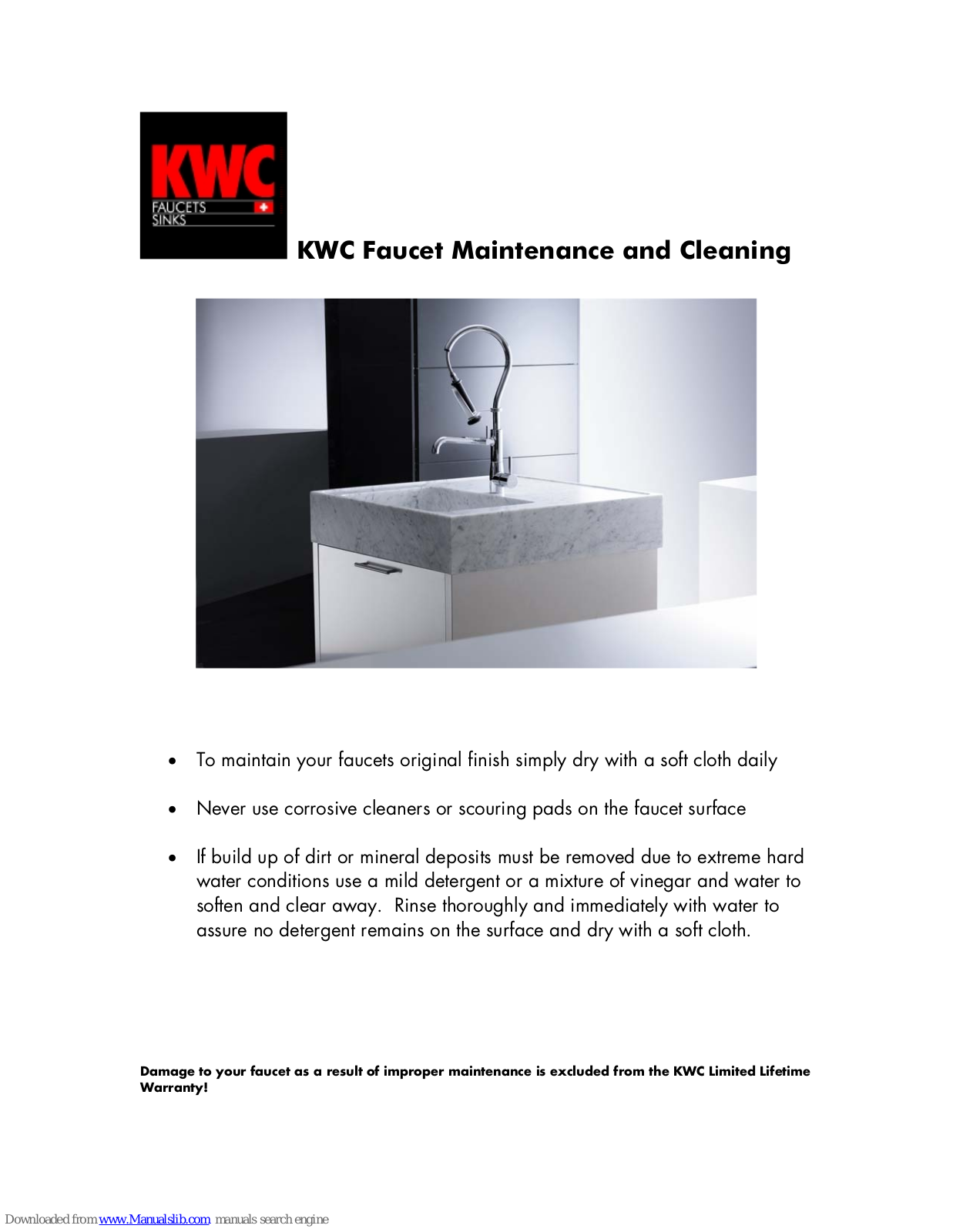 KWC Faucet none Maintenance Manual