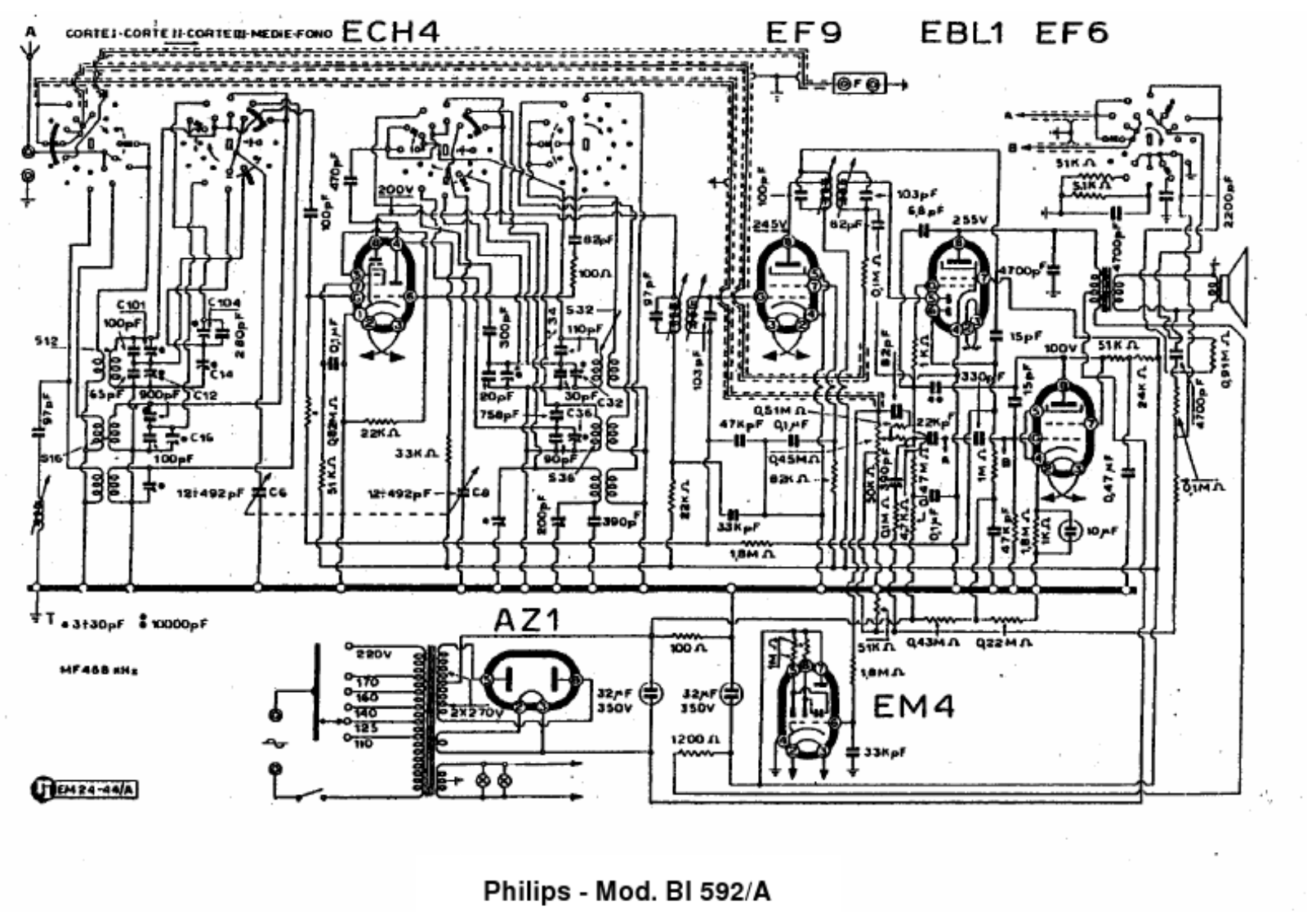 Philips bi592a schematic