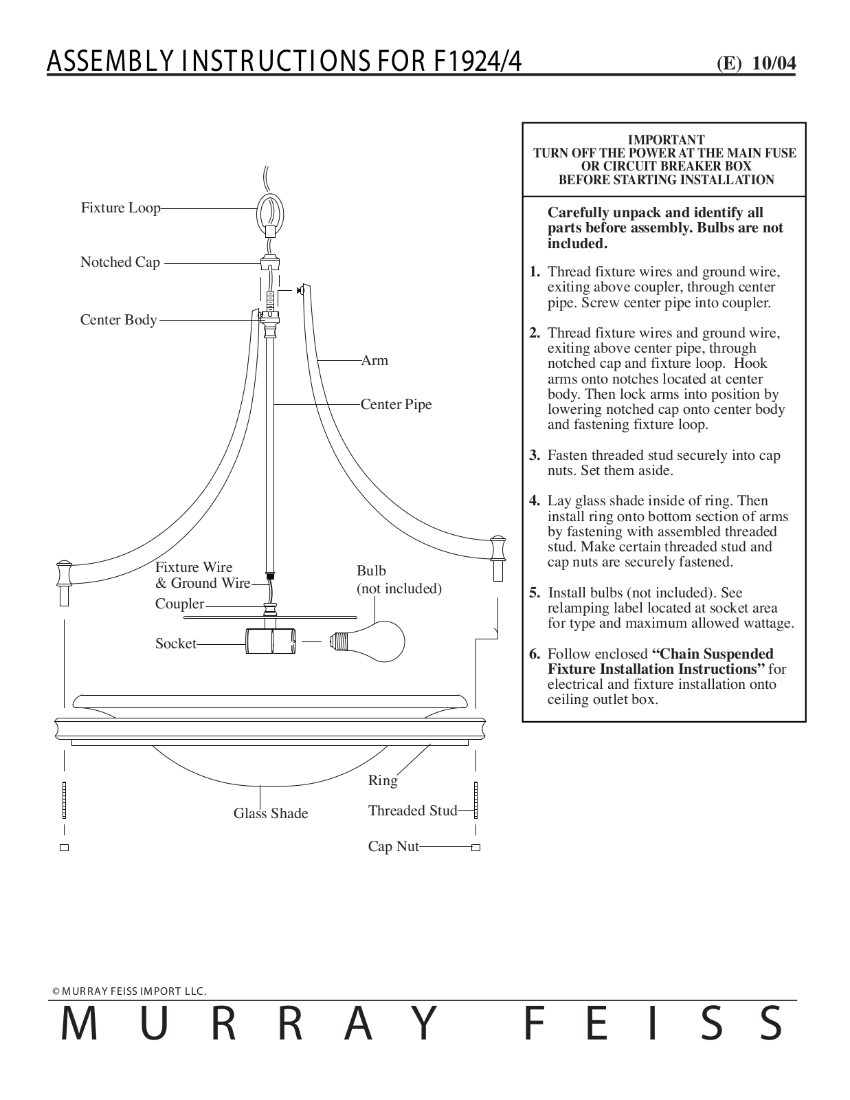 Feiss F1924-4 User Manual