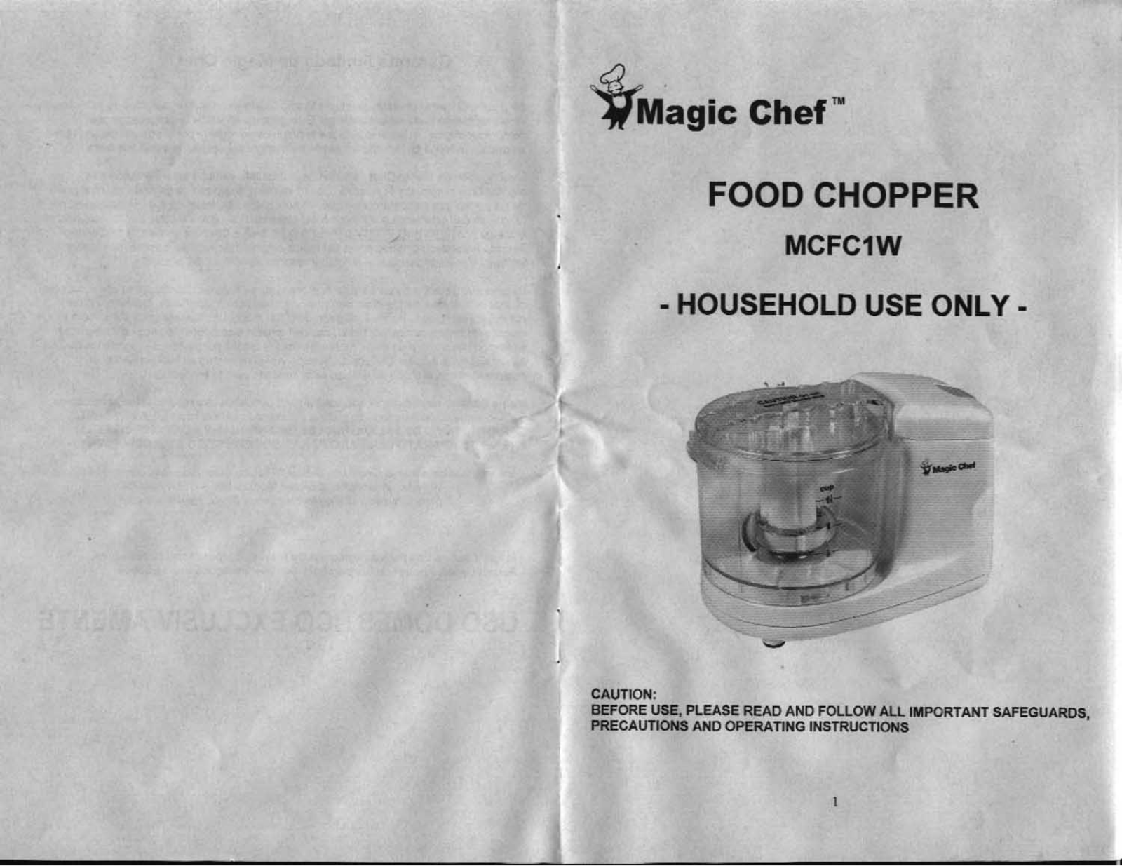 Magic Chef MCFC1W User Manual