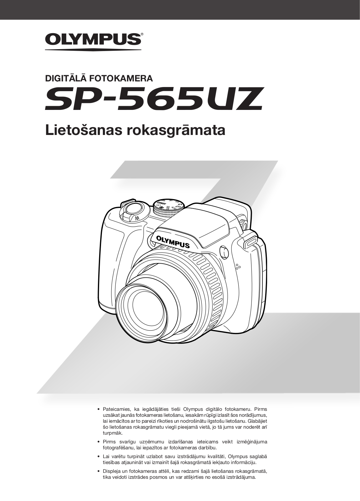 OLYMPUS SP-565 UZ User Manual