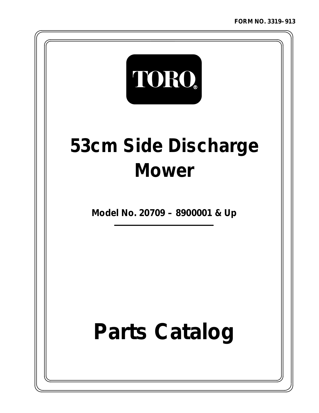 Toro 20709 Parts Catalogue