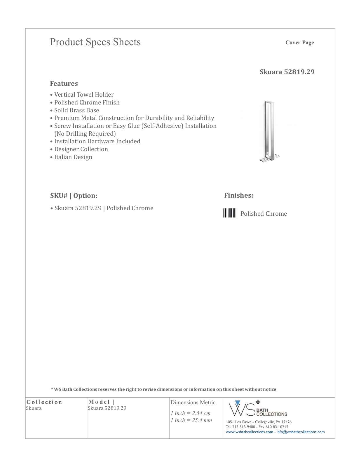 WS Bath Collections WSO3515 Specifications - ManualMachine.com