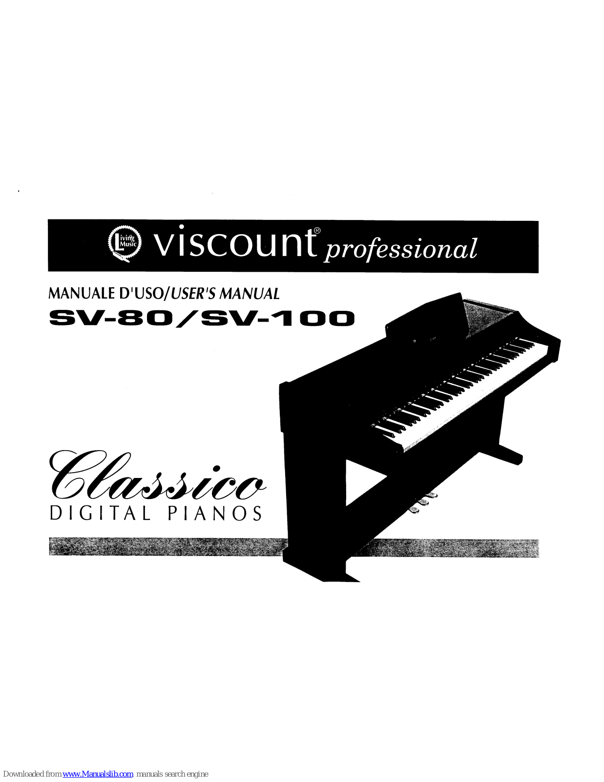 Viscount Classico SV-80, Classico SV-100 User Manual