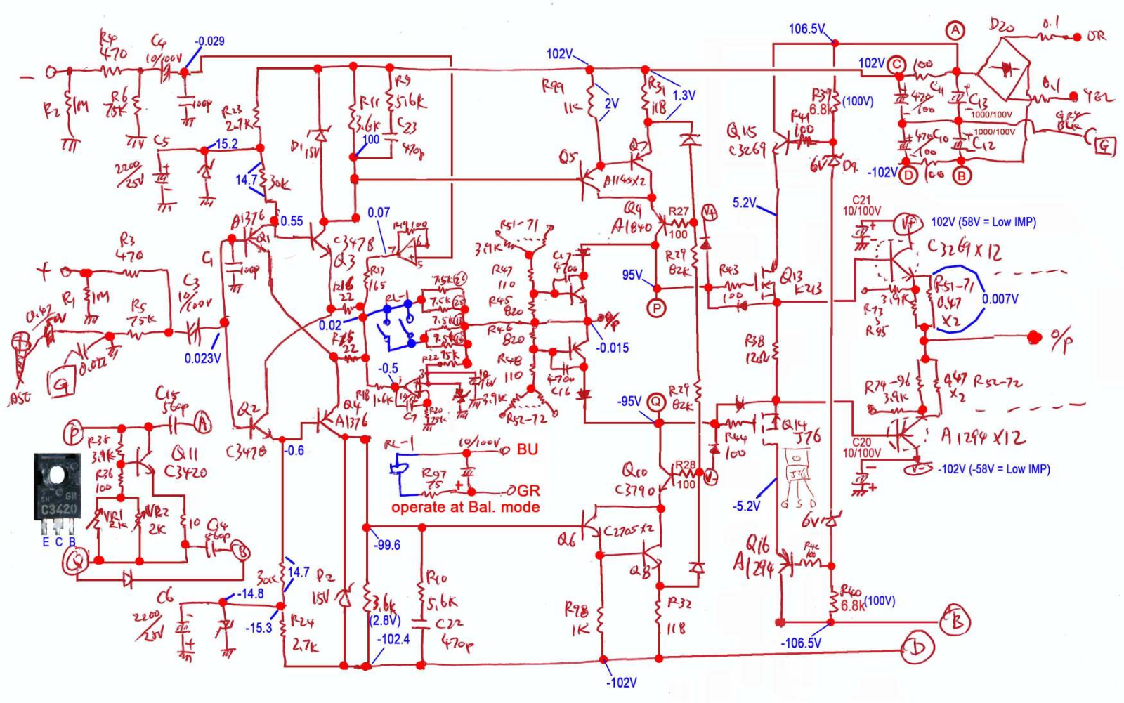 Accuphase P700 Schematic