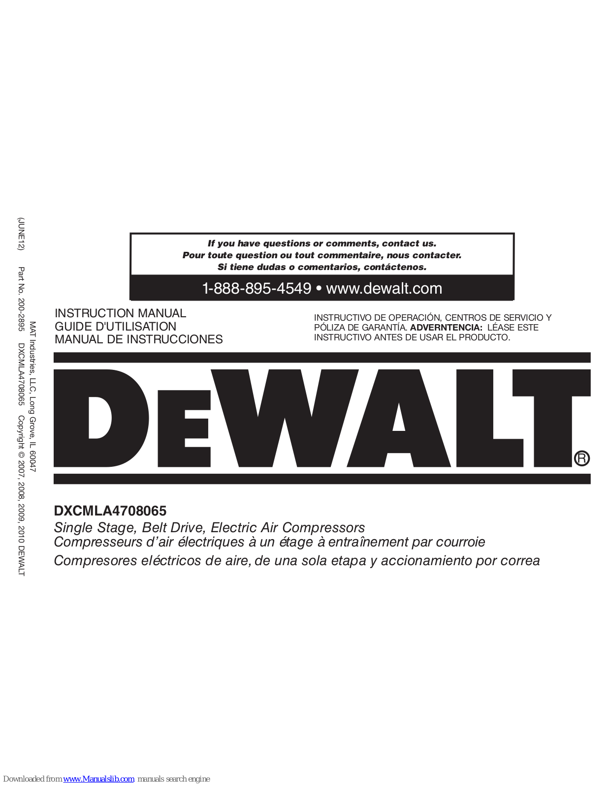 DeWalt DXCMLA1983012 Instruction Manual