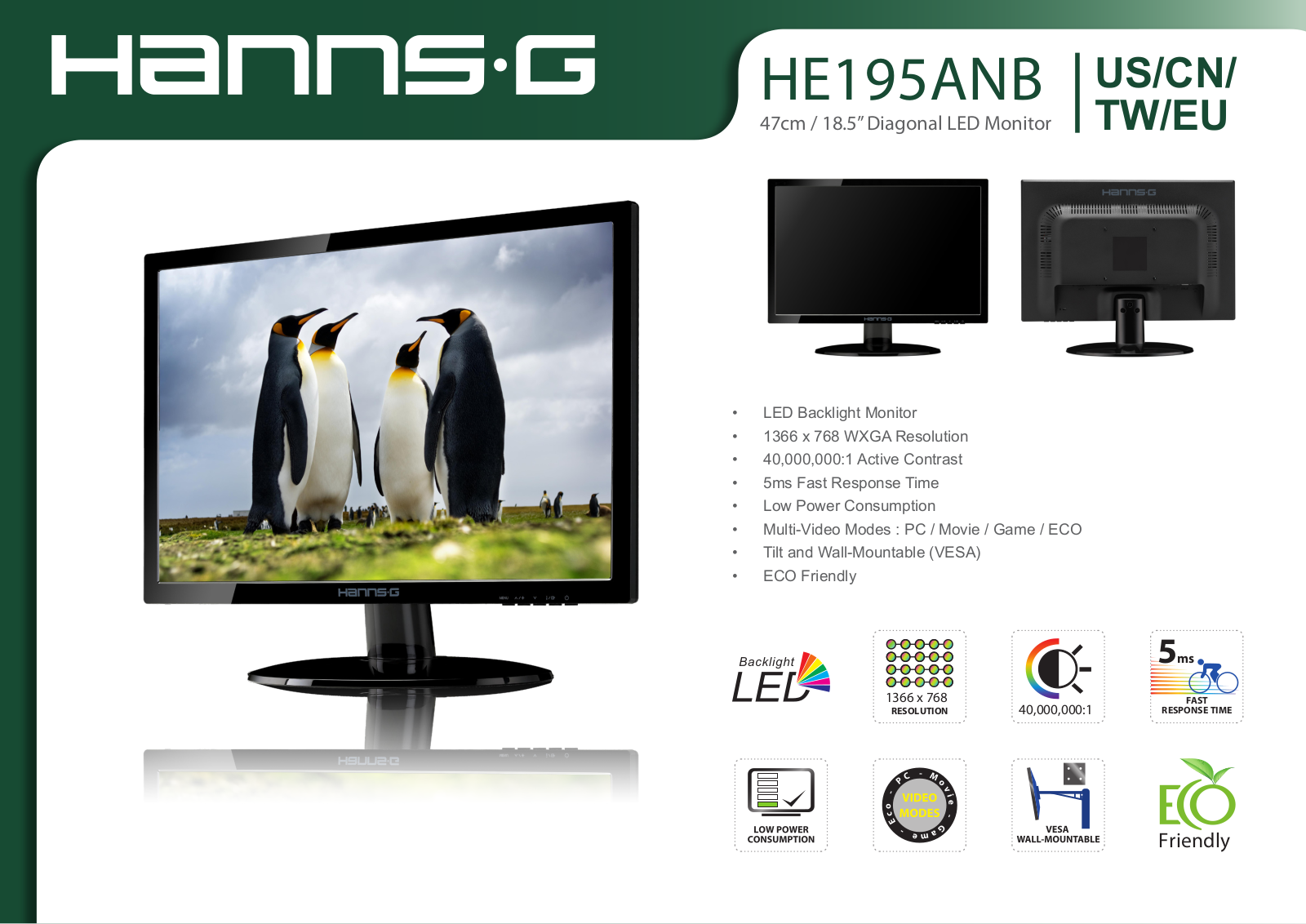 HANNS.G HE195ANB Datasheet