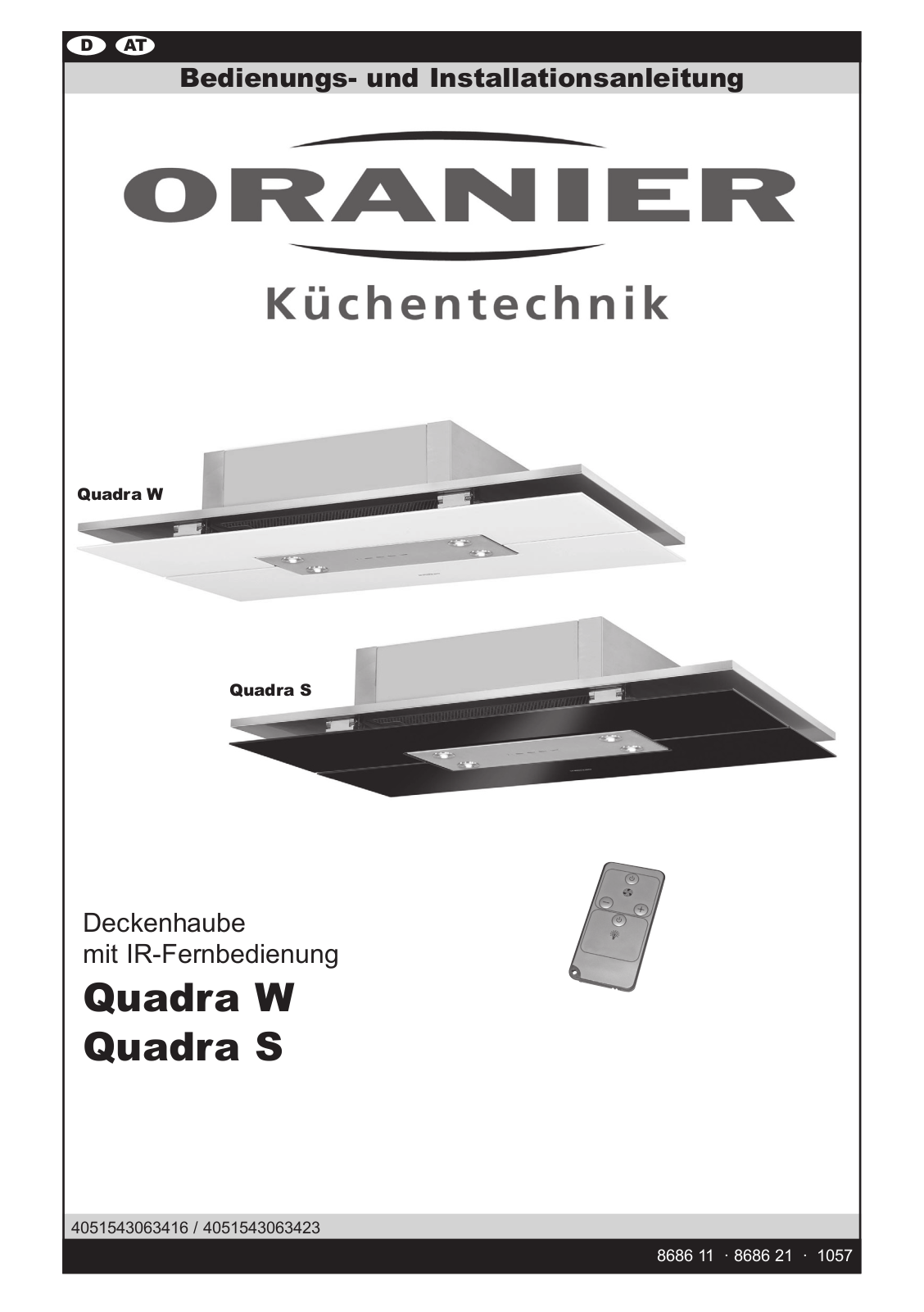 Oranier Quadra 100 W operation manual