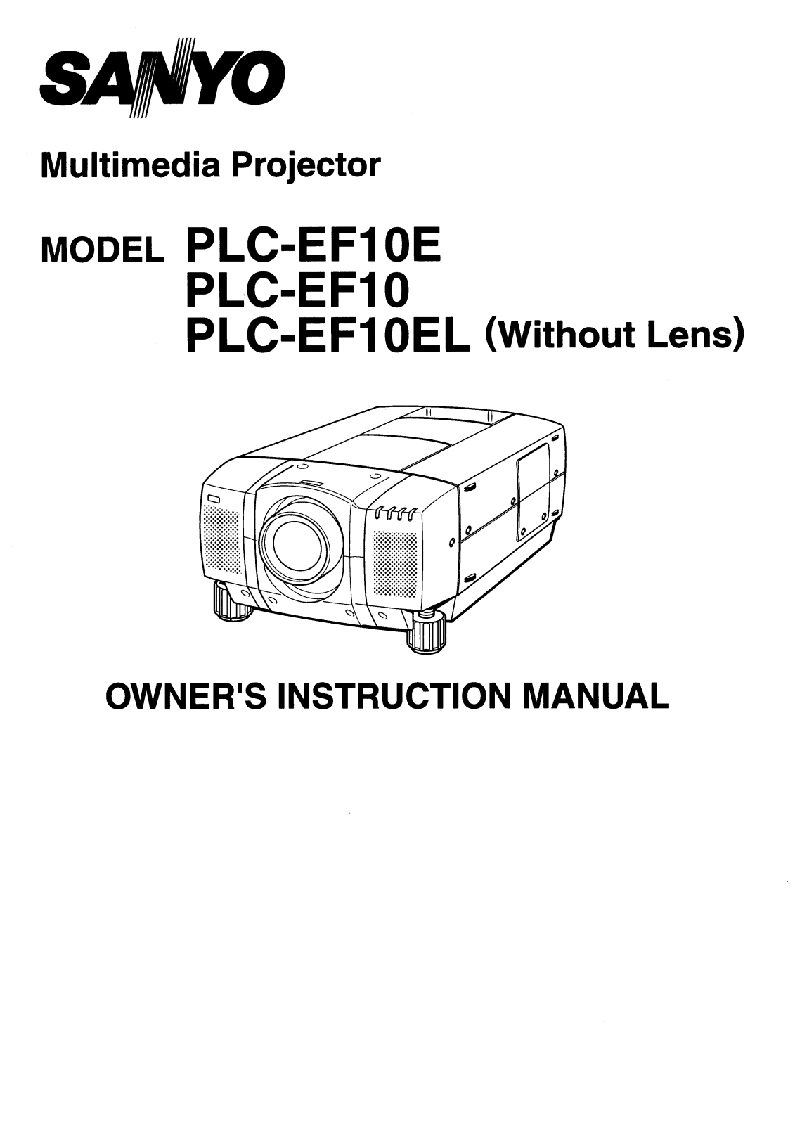 Sanyo PLC-EF10, PLC-EF10E, PLC-EF10EL Instruction Manual