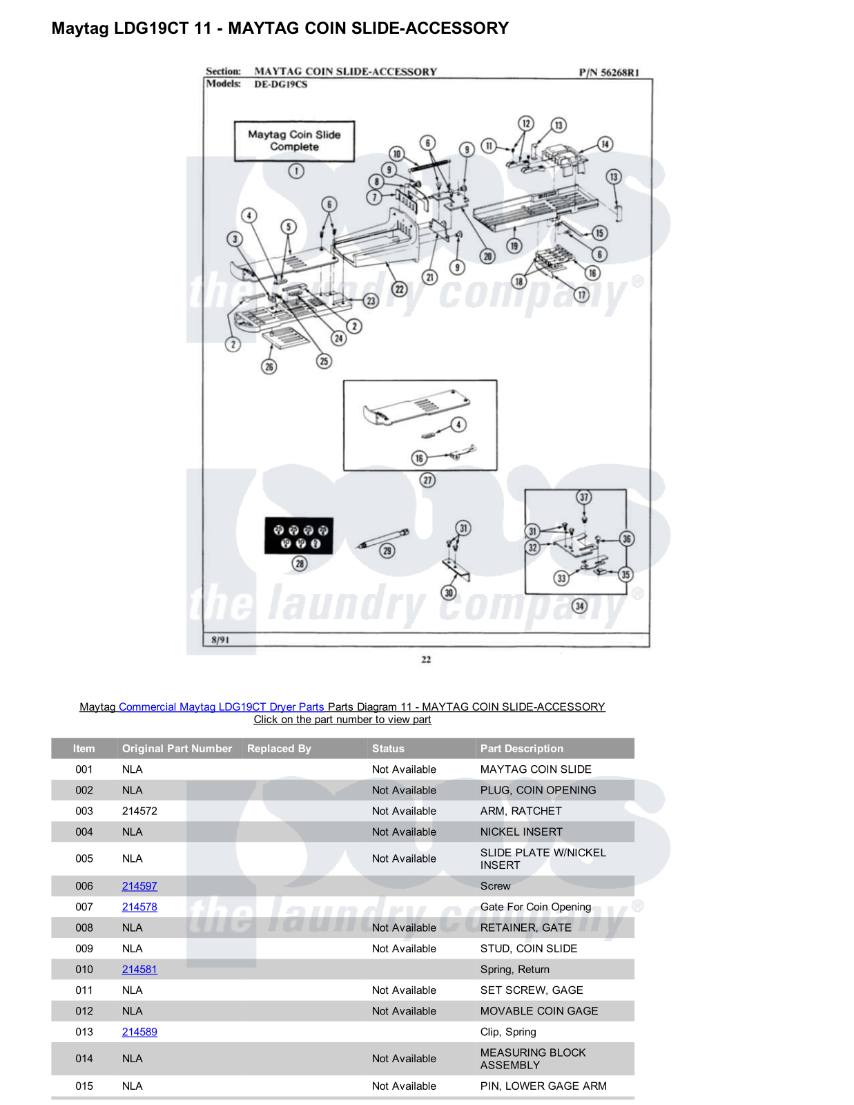 Maytag LDG19CT Parts Diagram