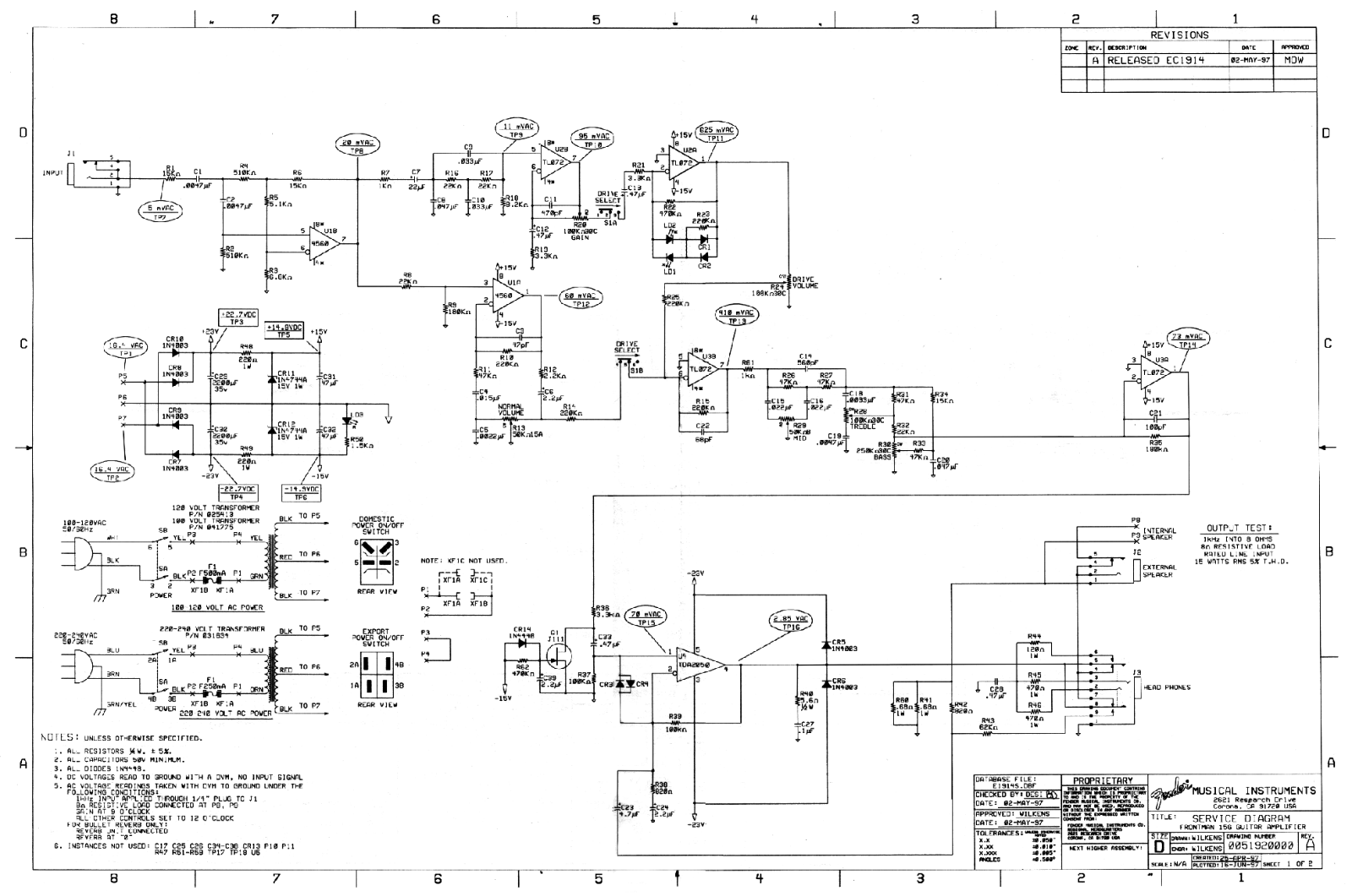 Fender Frontman-15G Schematic