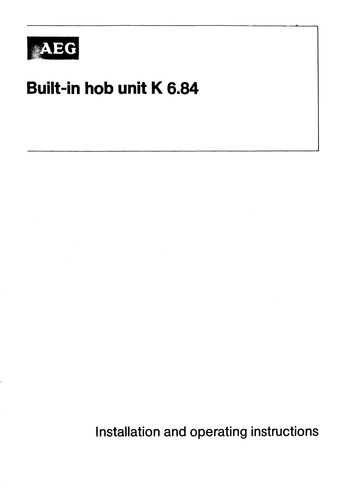 AEG K6.84 User Manual