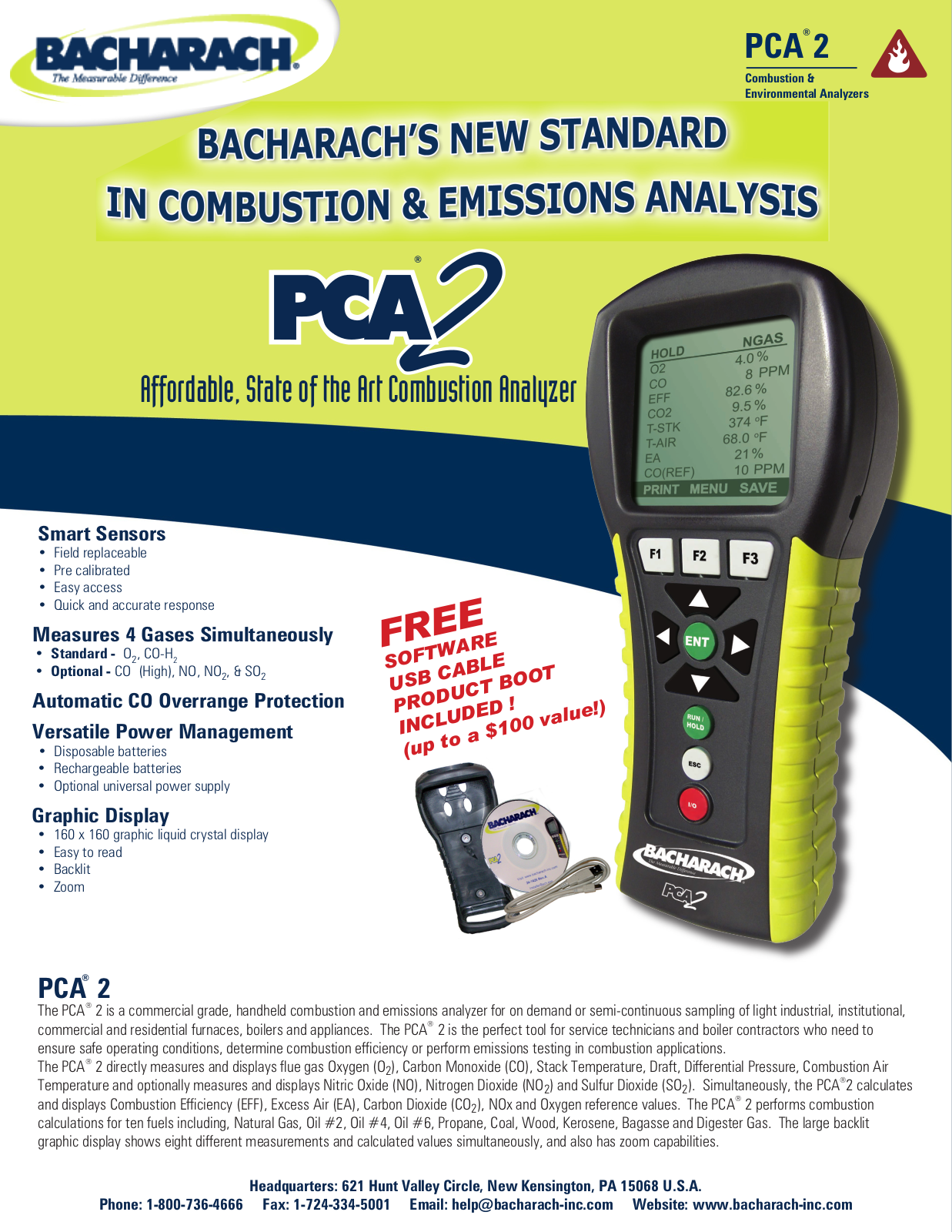 Bacharach PCA2 Data sheet