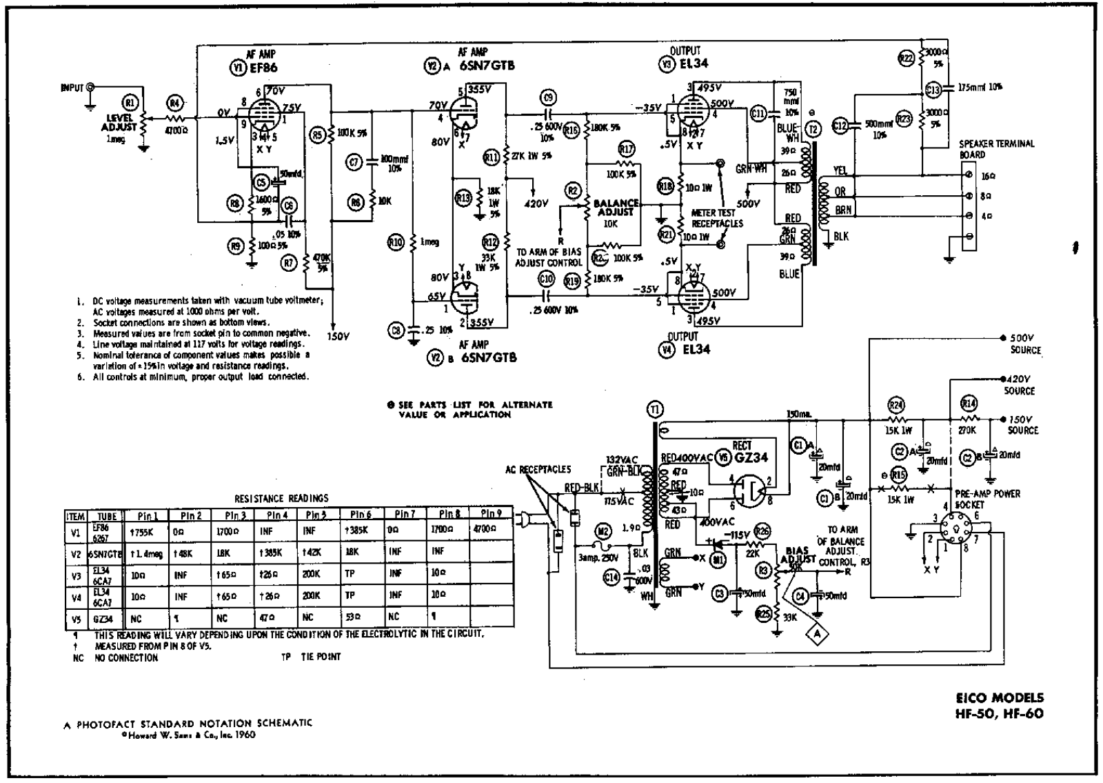 Eico hf50, hf60 schematic