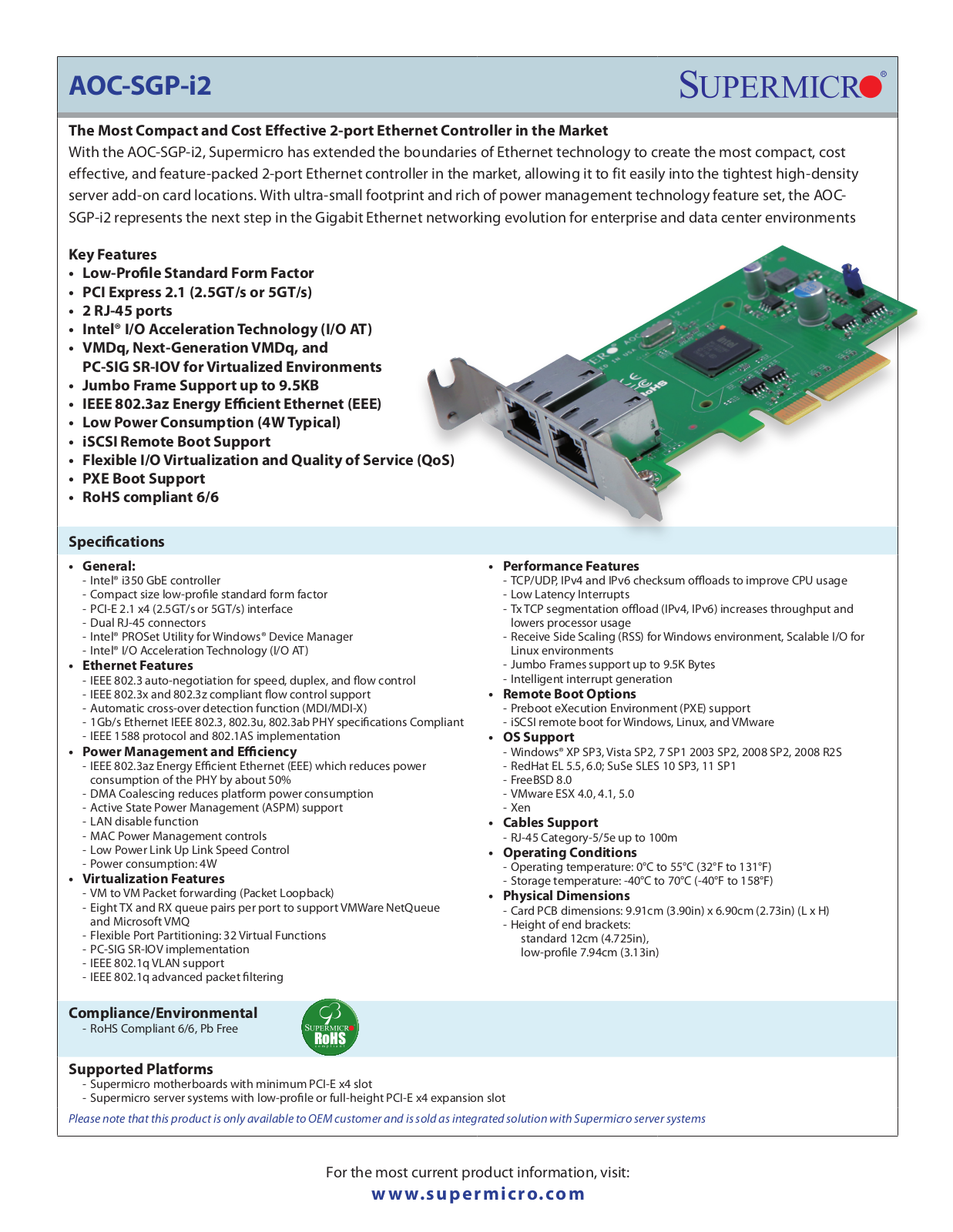 Supermicro AOC-SG-i2 User Manual