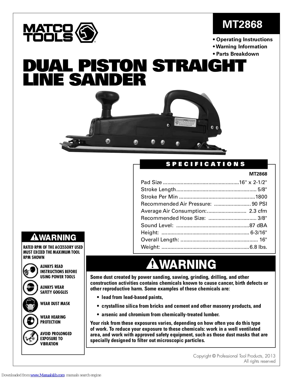Matco Tools MT2868 Instruction Manual - ManualMachine.com