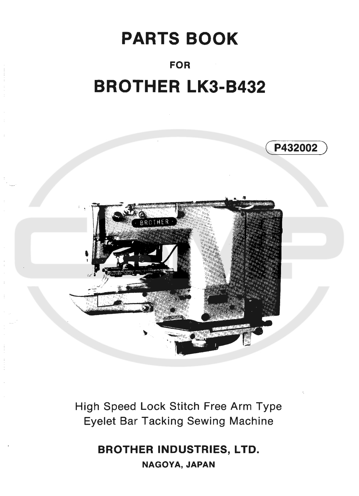 Brother LK3 B432 Parts Book