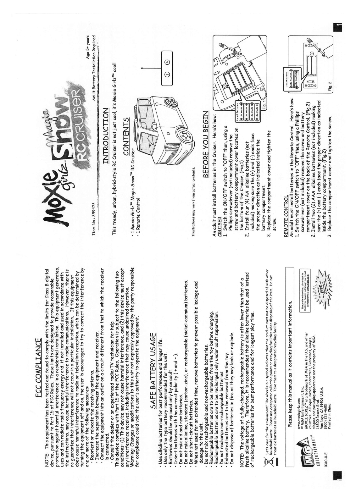 MGA Entertainment 399490, 399483 User Manual