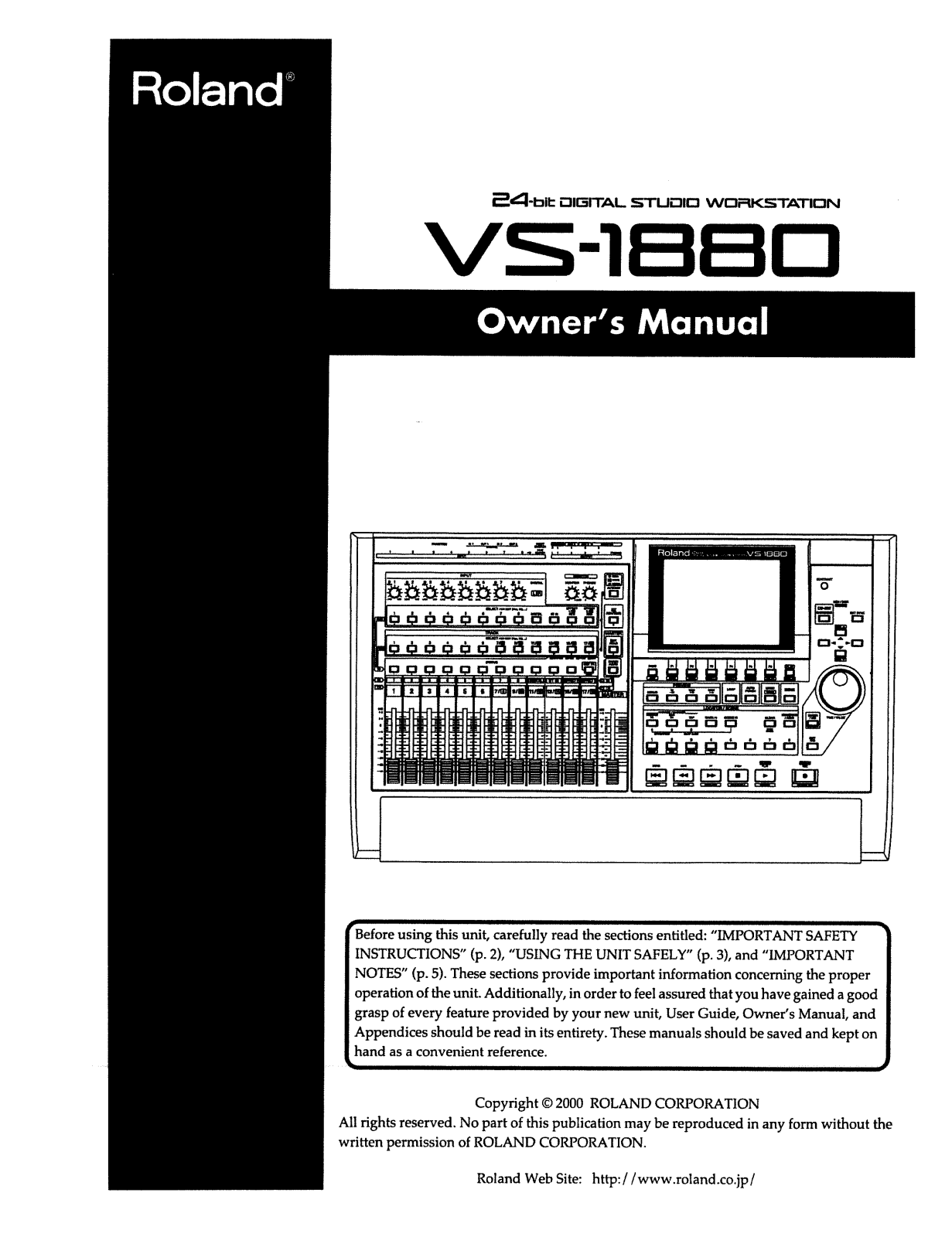 Roland Corporation VS-1880 Owner's Manual