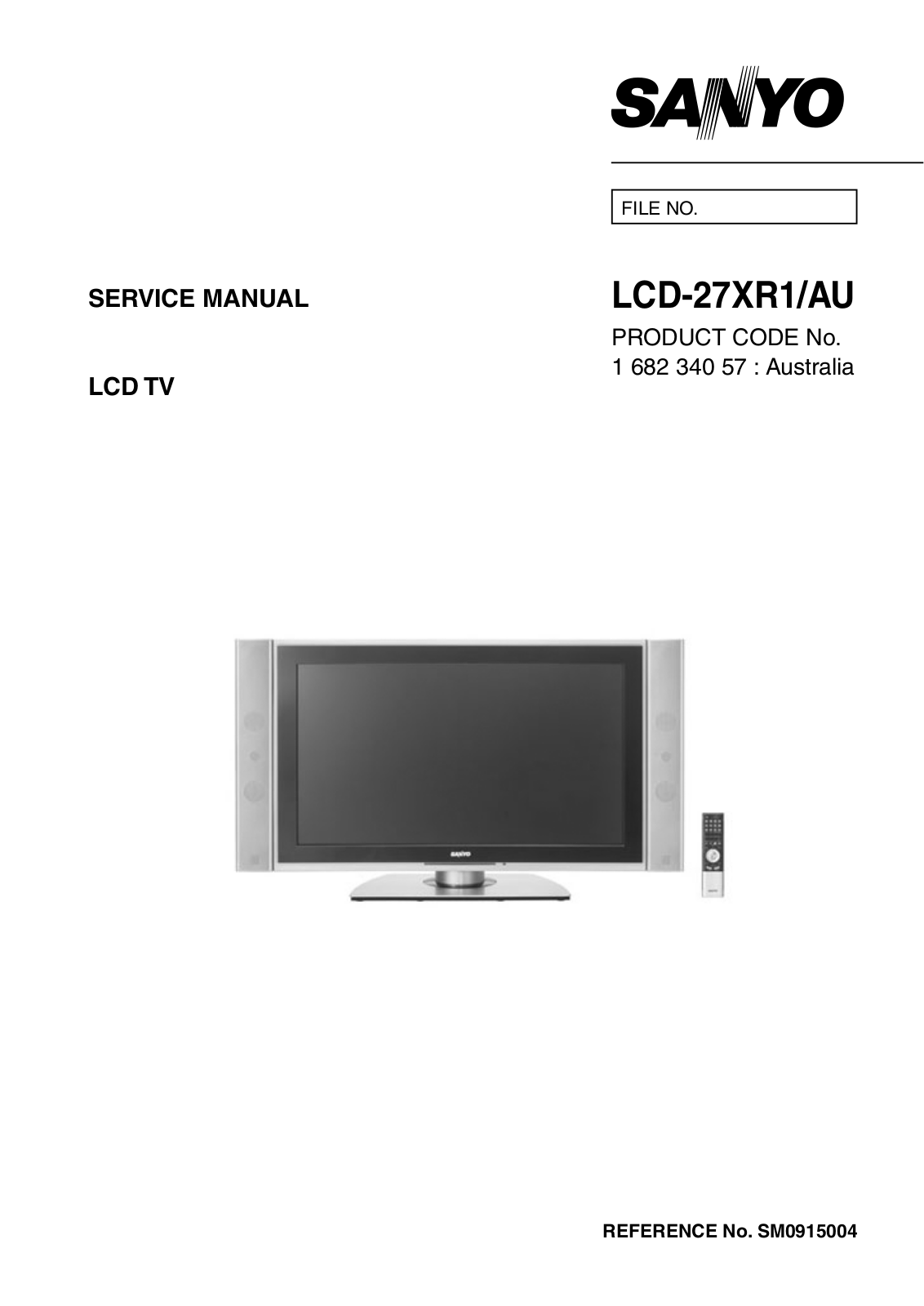 Sanyo LCD-27XR1 Service Manual