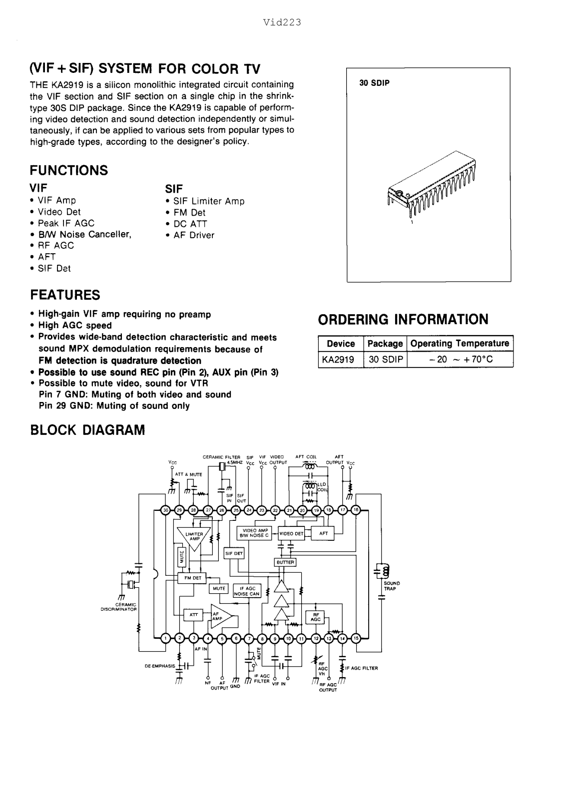 Samsung KA2919 Datasheet