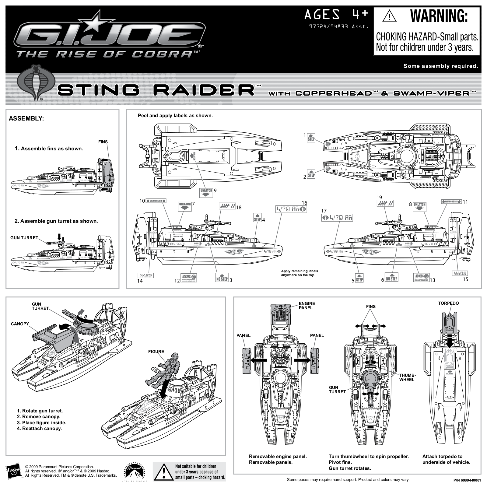 HASBRO GI Joe ROC Sting Raider User Manual