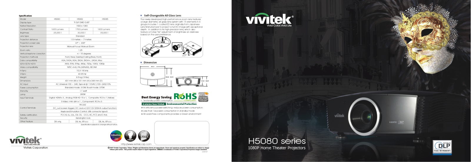 Vivitek H5085 Product Sheet