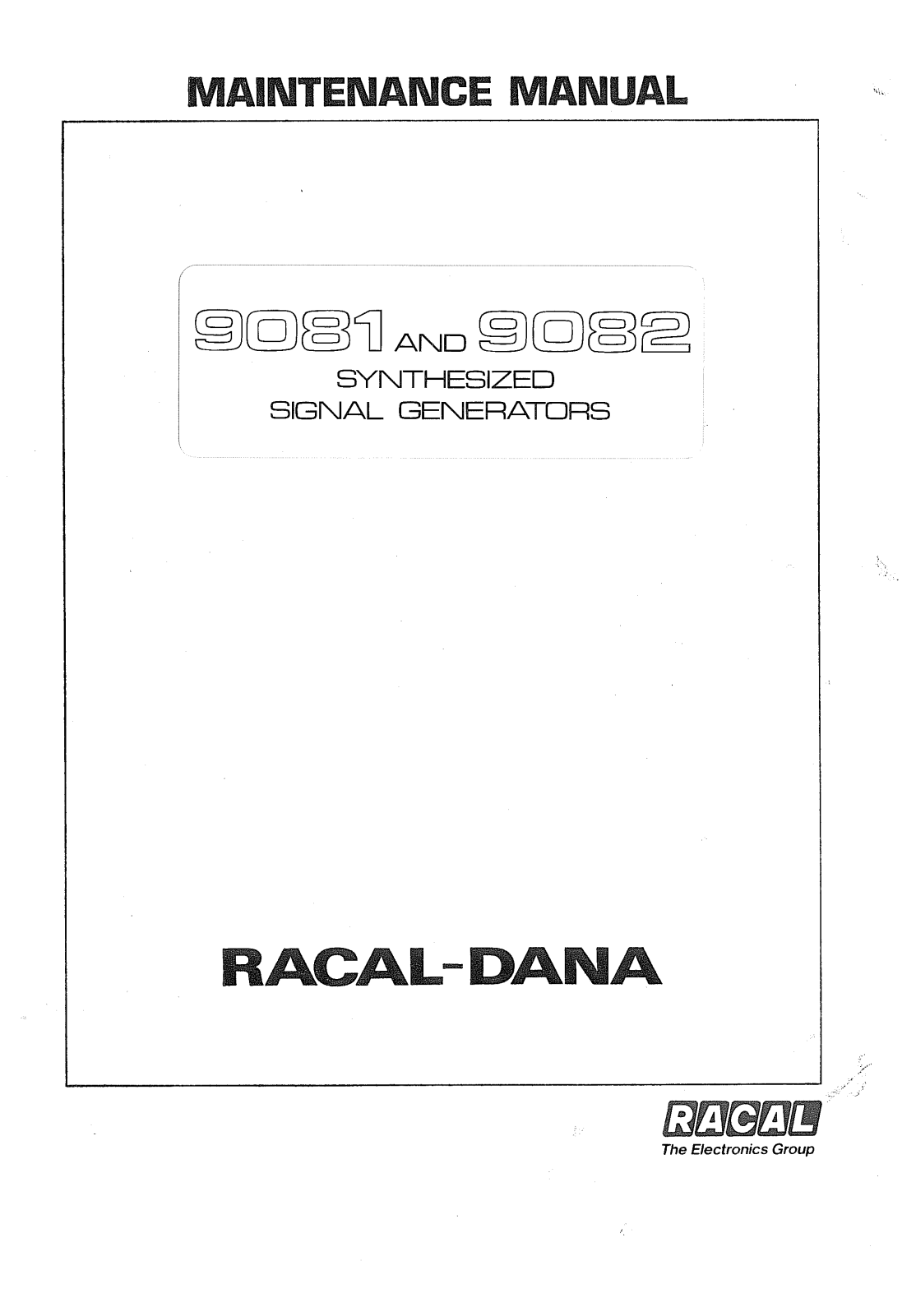 Racal 9082, 9081 Service manual