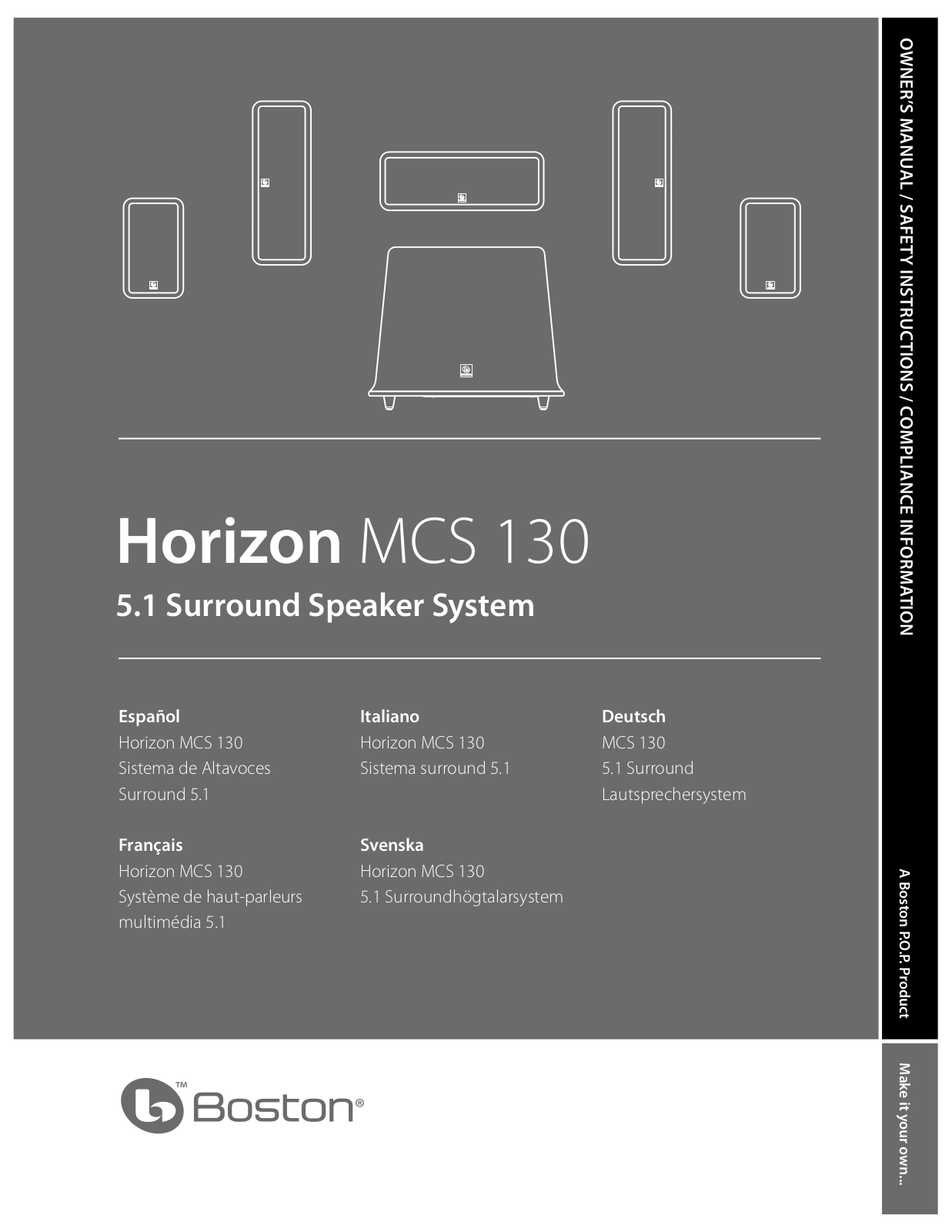 Boston Acoustics MCS 130 User Manual