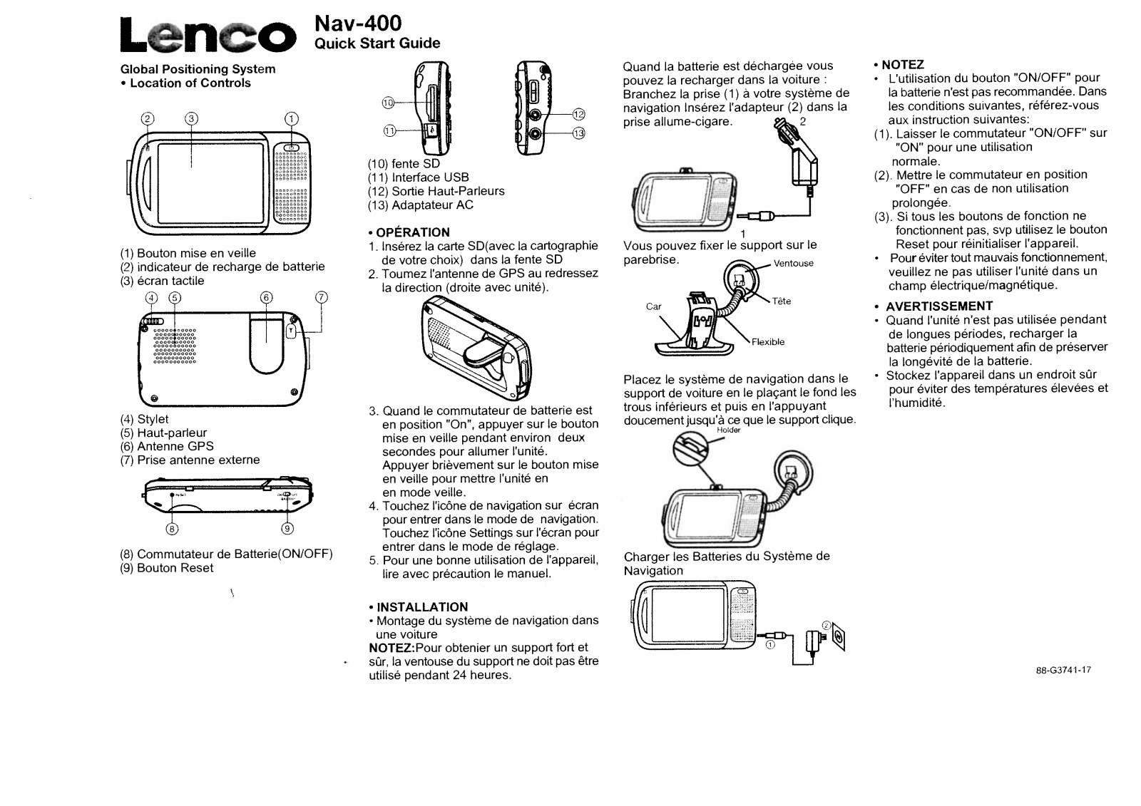 LENCO NAV400 User Manual