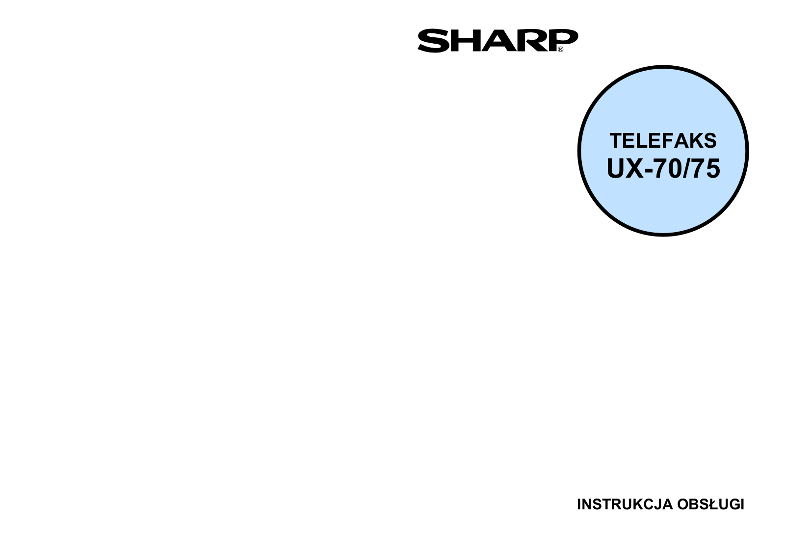 SHARP UX-70/75 User Manual