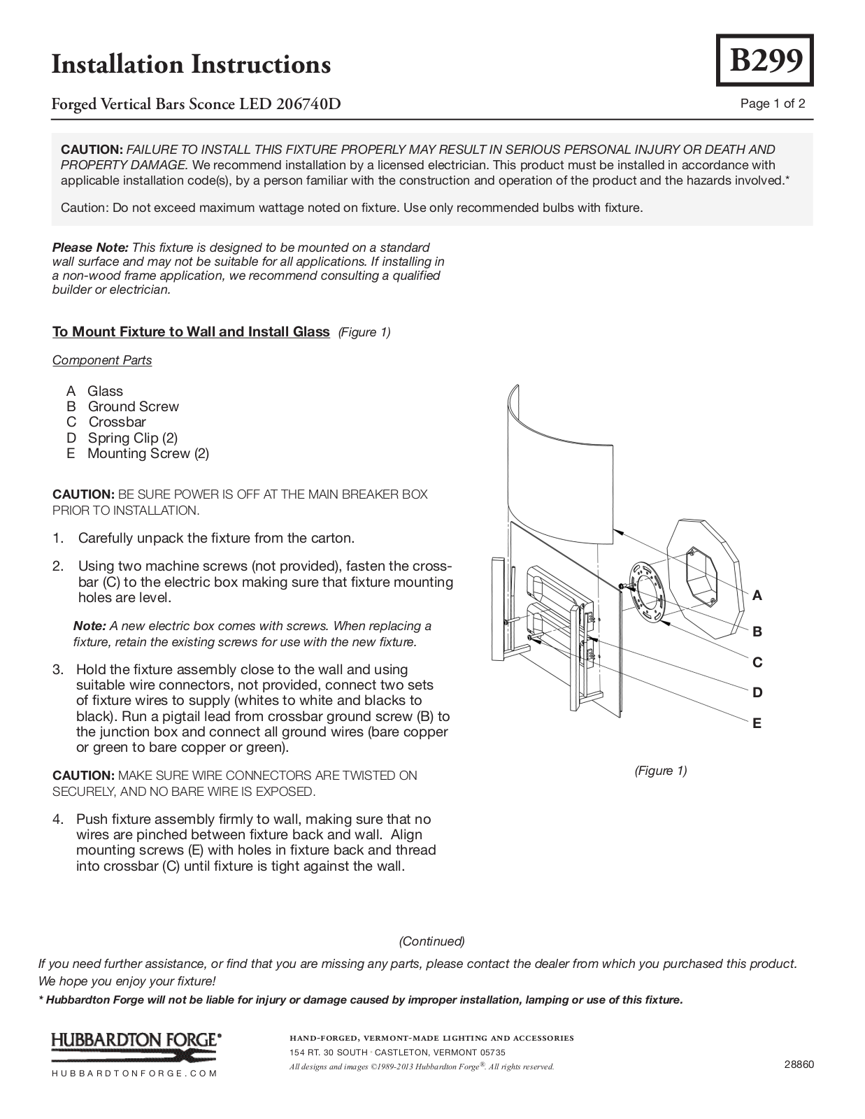 Hubbardton Forge 206740D User Manual