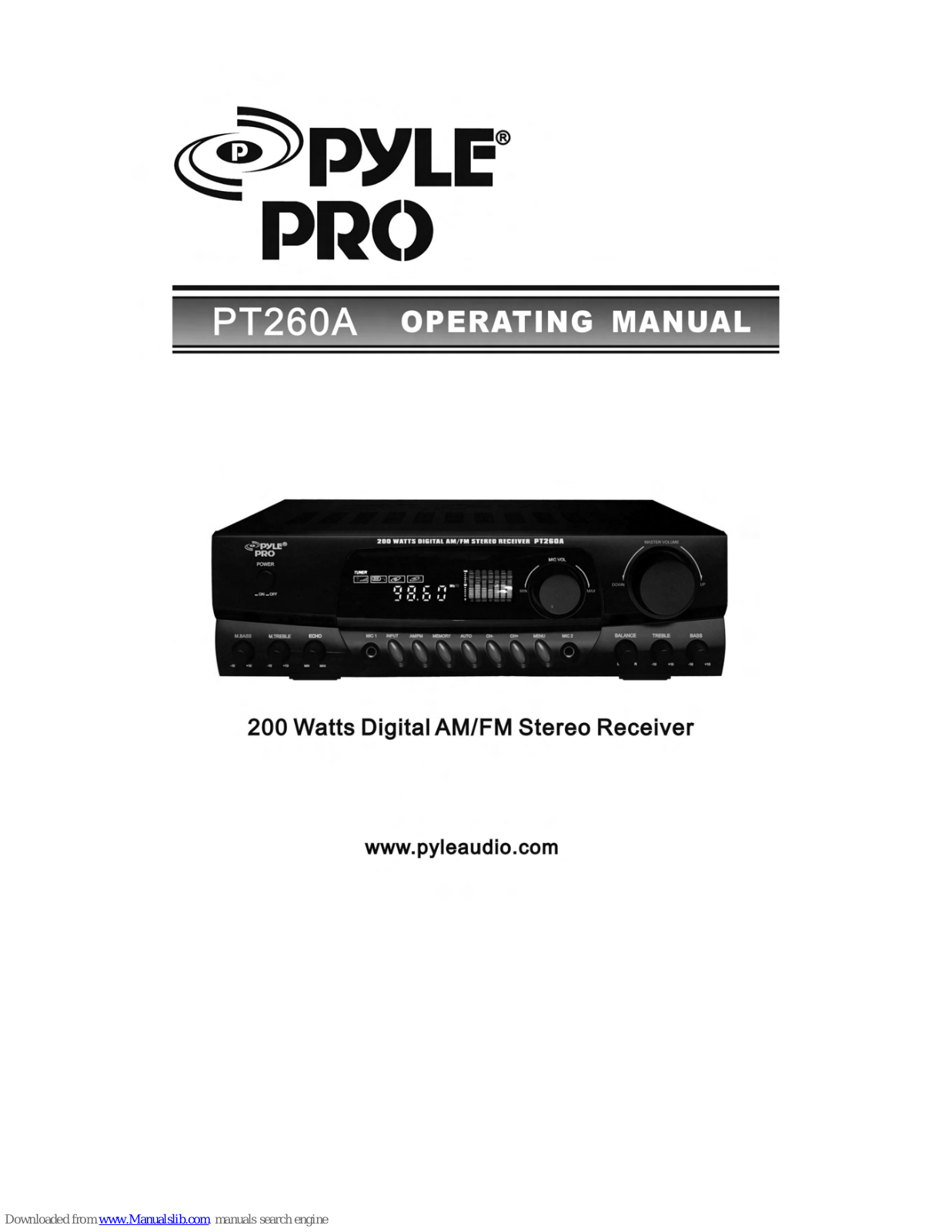 Pyle Pro pt260a Operating Manual